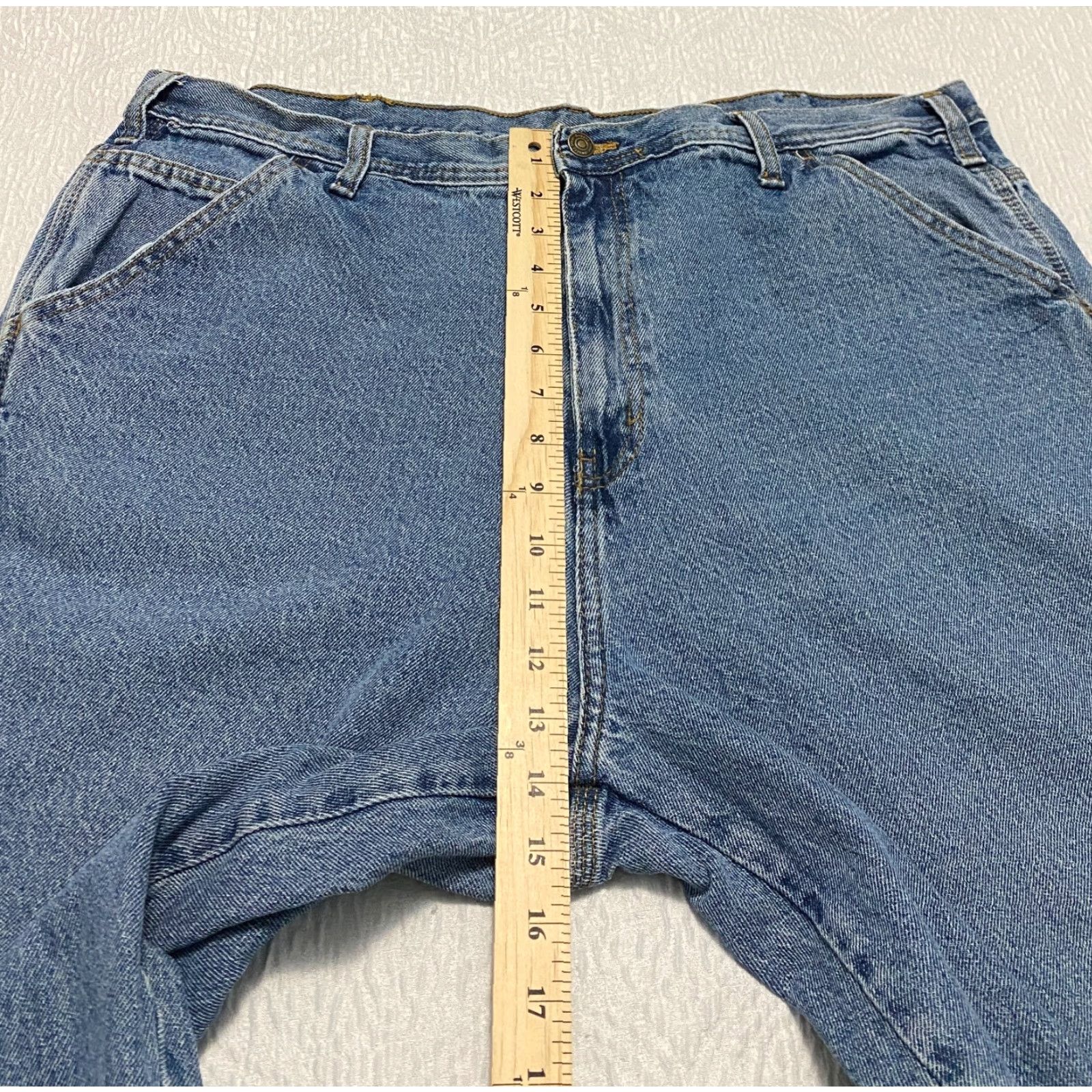 Vintage Rugged Wear Jeans Men 40x30 Carpenter Denim Blue 100% Cotton Relaxed Fit Wide-Leg Jeans Mens Size US 40 / EU 56 - 5 Thumbnail