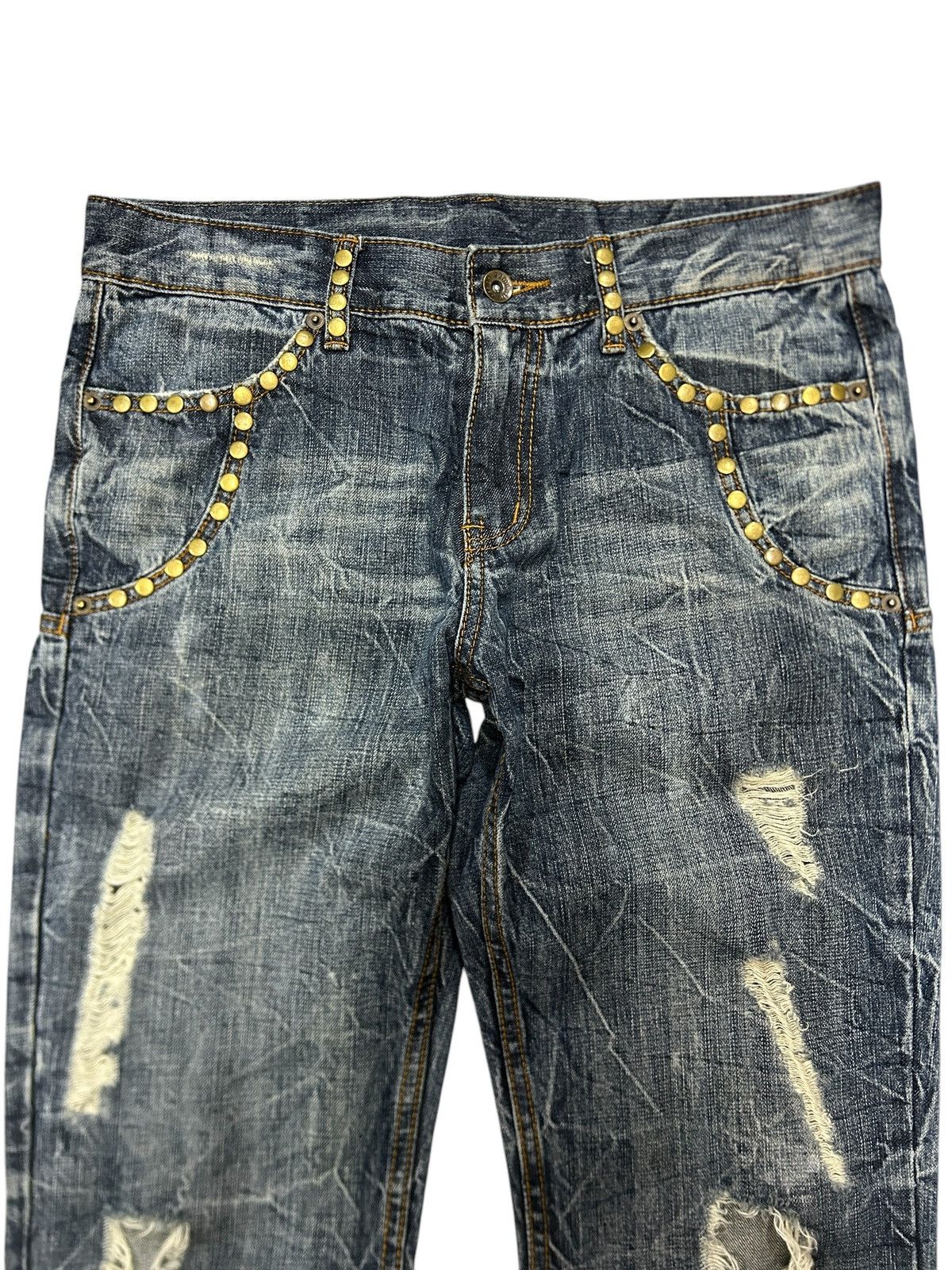 semanticdesign Vintage SemanticDesign Clawmark Distressed Studded Jeans Size US 32 / EU 48 - 5 Thumbnail