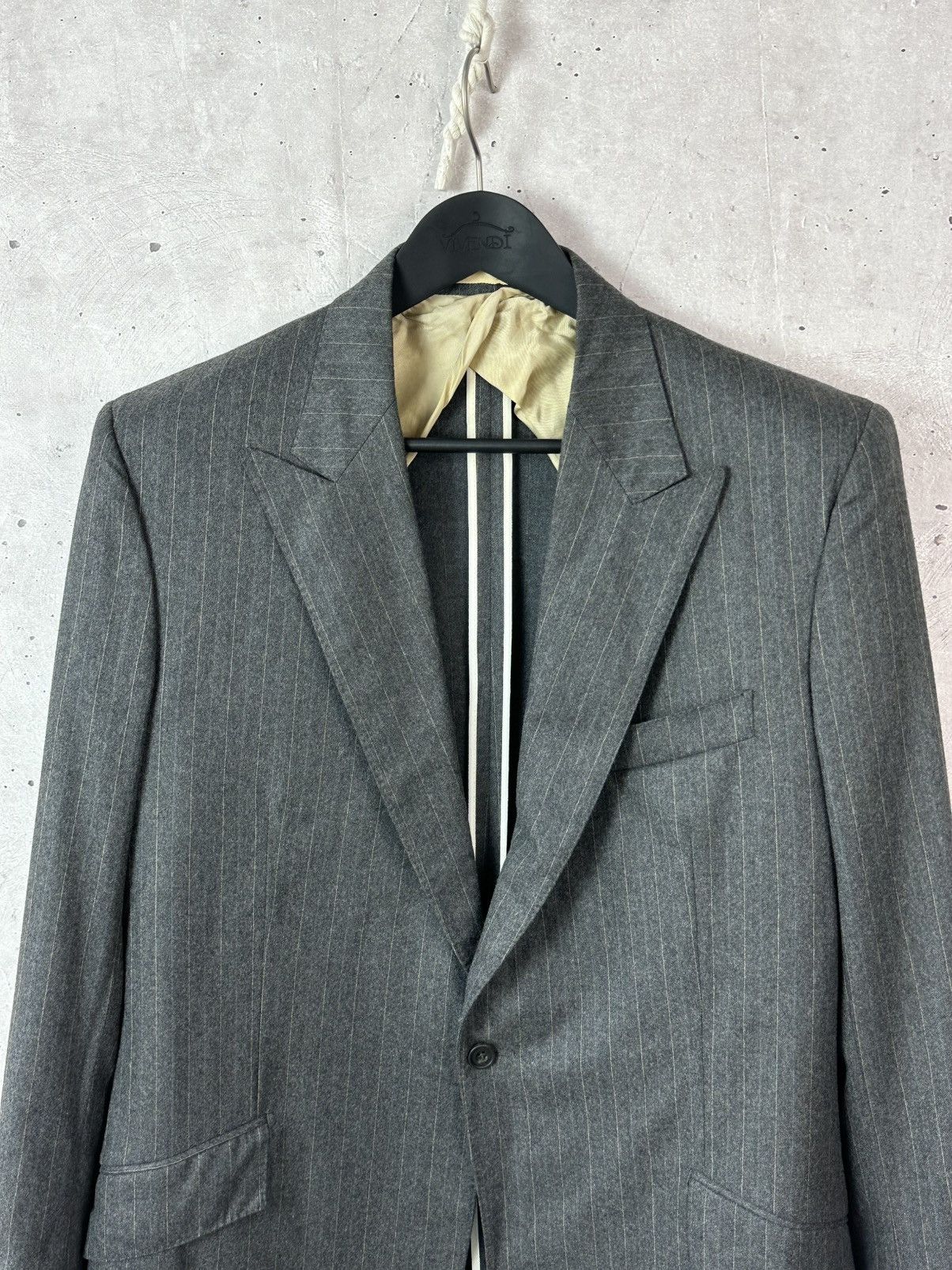 Kilgour Kilgour Wool Grey Stripped Long Sleeve Men’s Button Blazer Size US M / EU 48-50 / 2 - 2 Thumbnail