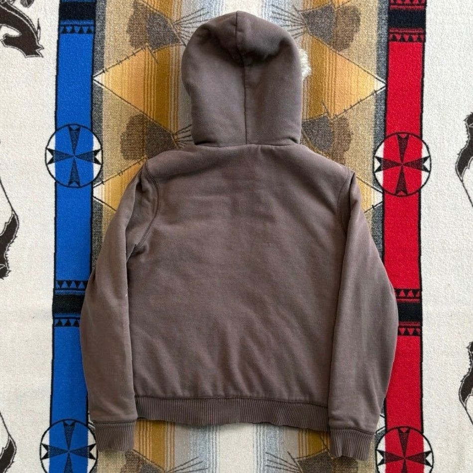 Aeropostale VINTAGE Aeropostale Hoodie Full Zip Women XL Brown Y2K Grunge Skate Cyber Faux Fur Lined Long Sleeve Regular Fit Sweatshirt Size XL / US 12-14 / IT 48-50 - 5 Thumbnail