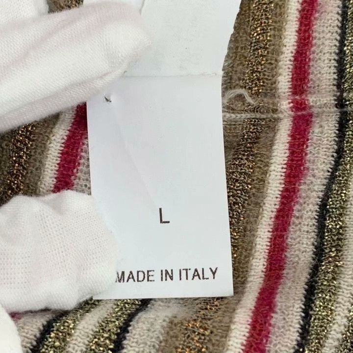 Brunello Cucinelli Brunello Cucinelli Striped Wool V-Neck Cardigan Size US L / EU 52-54 / 3 - 7 Thumbnail