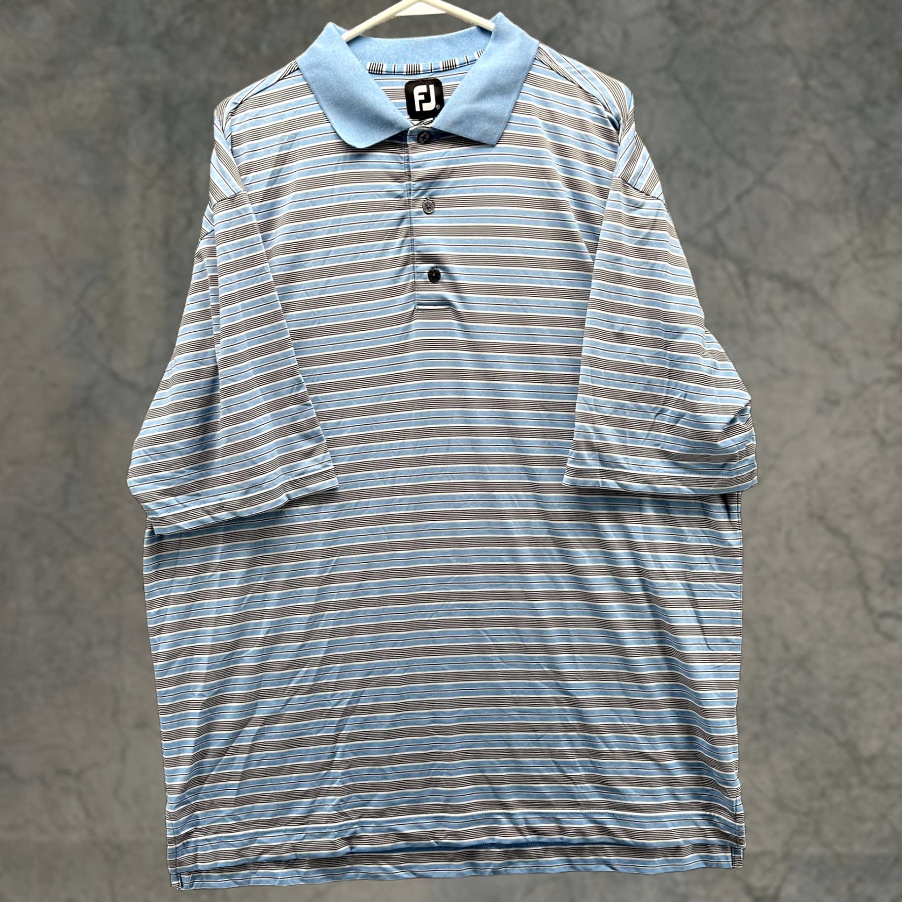 Footjoy FootJoy Polo Shirt Mens XL Blue Stripe Belmont Country Club Golf Performance Shirt Short Sleeve Mens XL Blue Stripe Size US XL / EU 56 / 4 - 1 Thumbnail