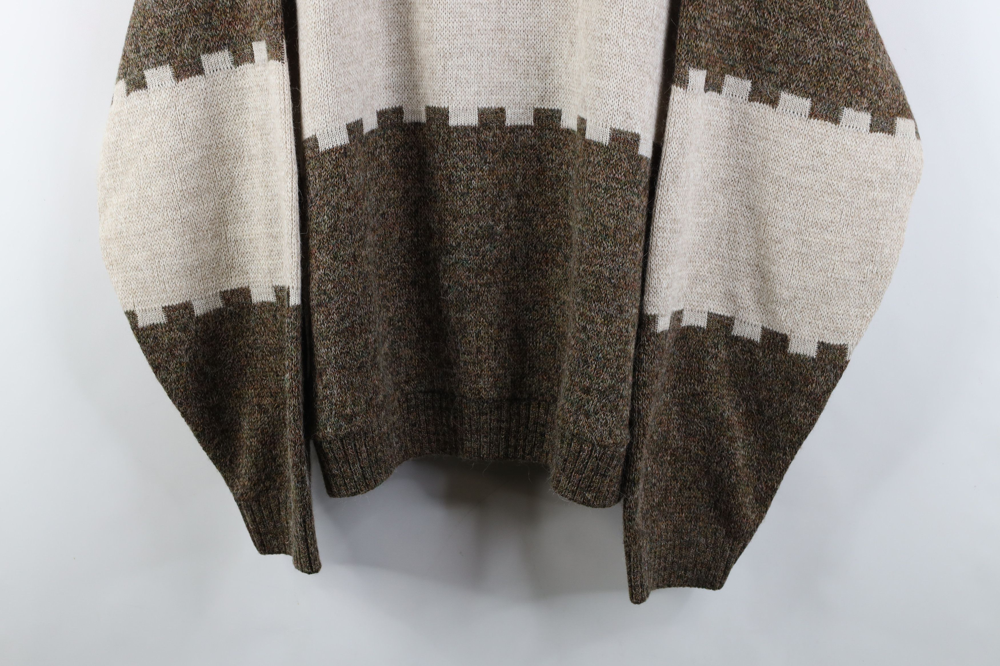 Vintage Vintage 90s Streetwear Knit Collared Sweater Earth Tone Size US L / EU 52-54 / 3 - 3 Thumbnail