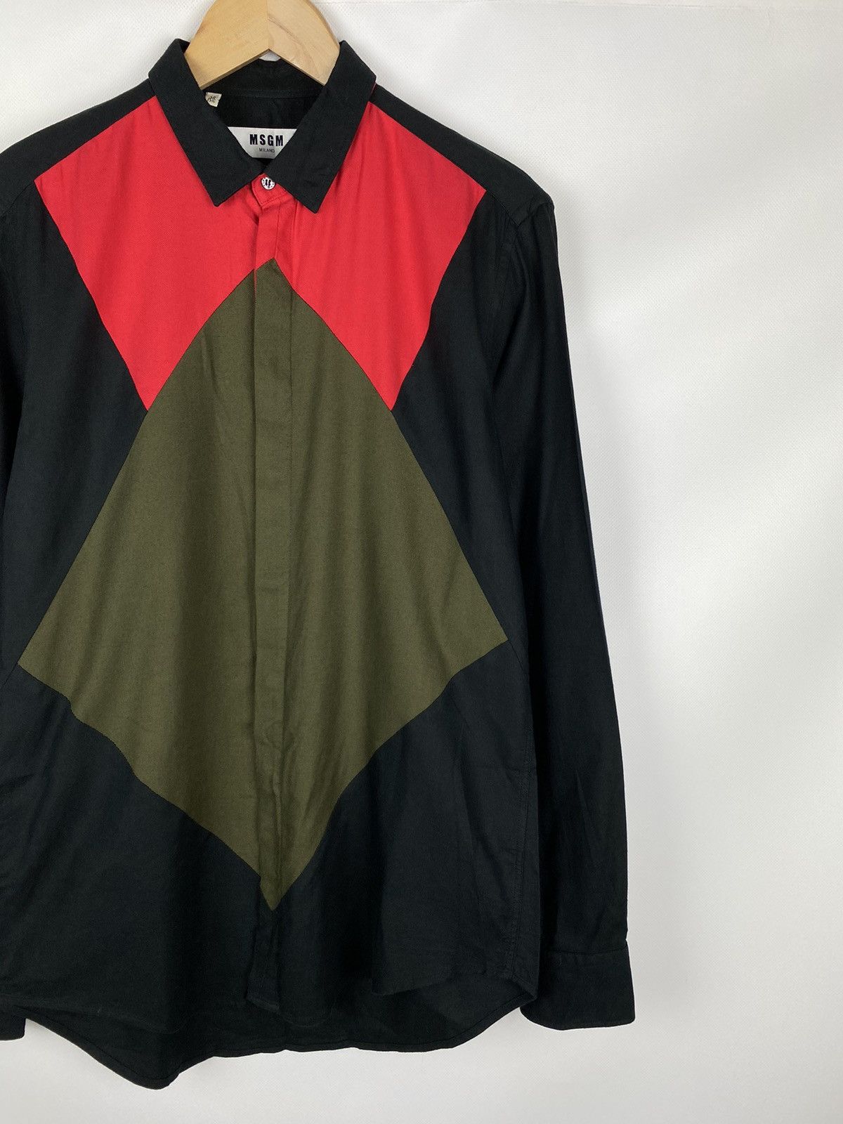 MSGM MSGM men’s long sleeve geometric pattern button up shirt Size US M / EU 48-50 / 2 - 3 Thumbnail