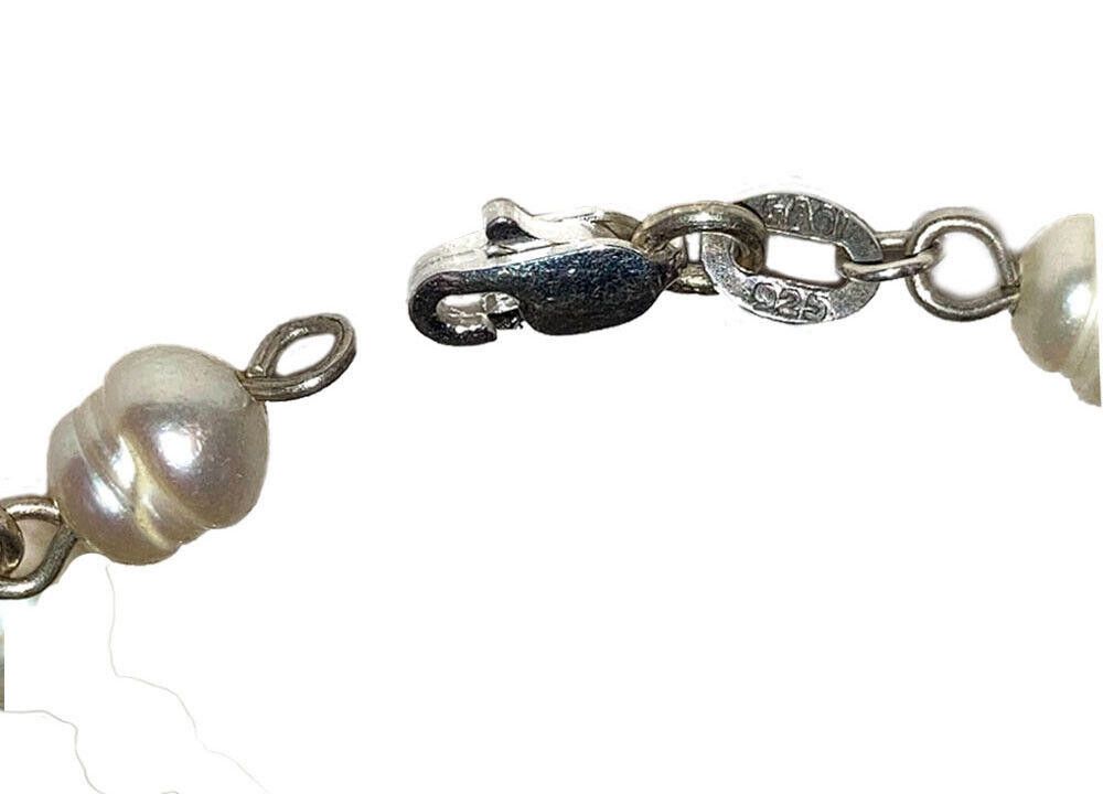 Handmade Sterling Silver Hand Made Artisan Cultured Pearl Bracelet Size ONE SIZE - 2 Thumbnail