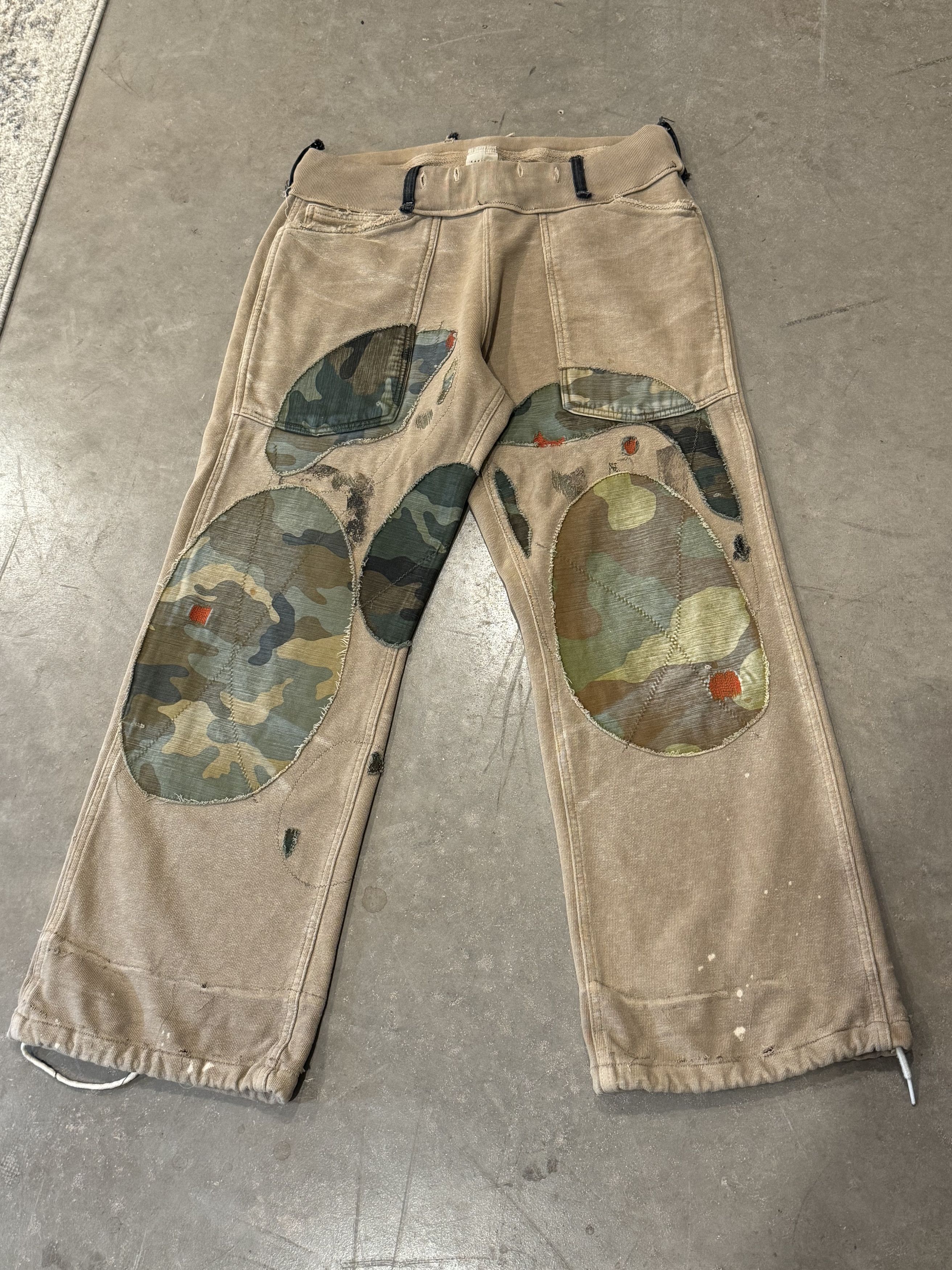 Kapital Kountry Kapital Beige Patchwork Sweatpants Size US 31 - 1 Thumbnail