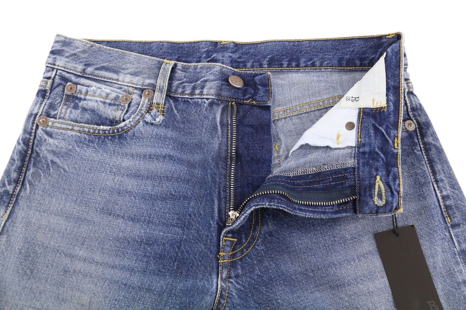 R13 ROMEO 28 Hutton Blue Faded Zip Fly Jeans 87173 Size 28" / US 6 / IT 42 - 5 Thumbnail