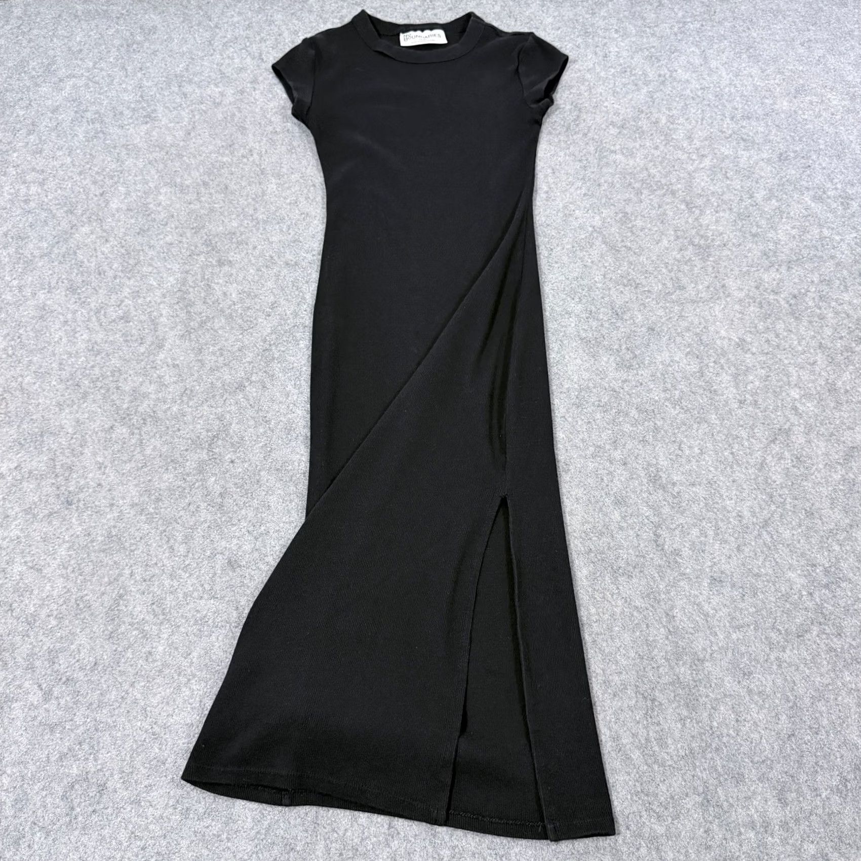 Vintage No Boundaries Slimmed Dress Fit Women's XXS Black Casual Stretch Ribbed Crew Neck Short Sleeve A-Line Dress 90s Modern Vintage (if applicable) Womens Size XXS / US 00 / IT 34 - 4 Thumbnail