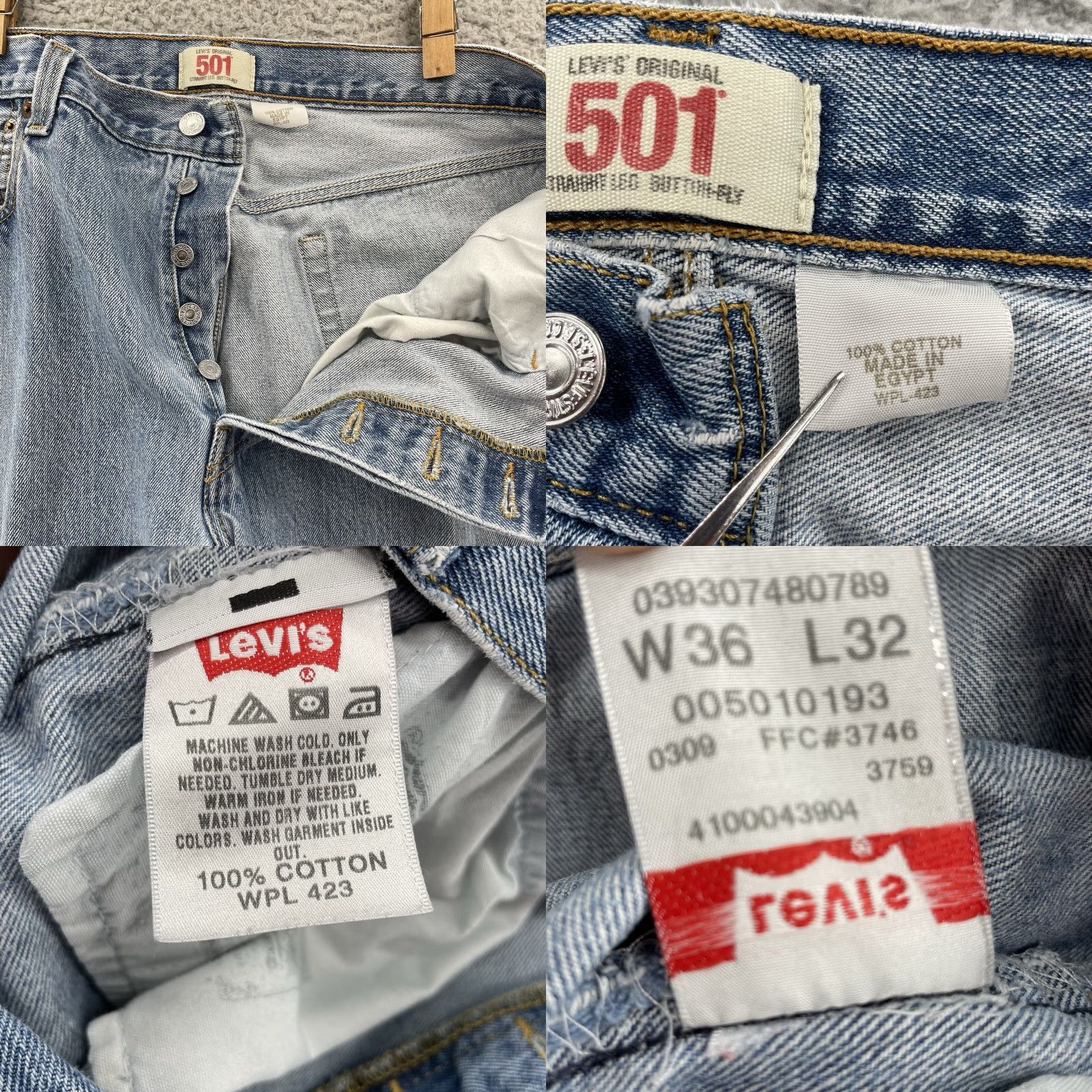 Levi's VINTAGE Levi's 501 Jeans Mens 34x30 Blue Denim Button Fly 90s Streetwear Skate Levi's 500 Series Mens Jeans Size US 34 / EU 50 - 8 Thumbnail