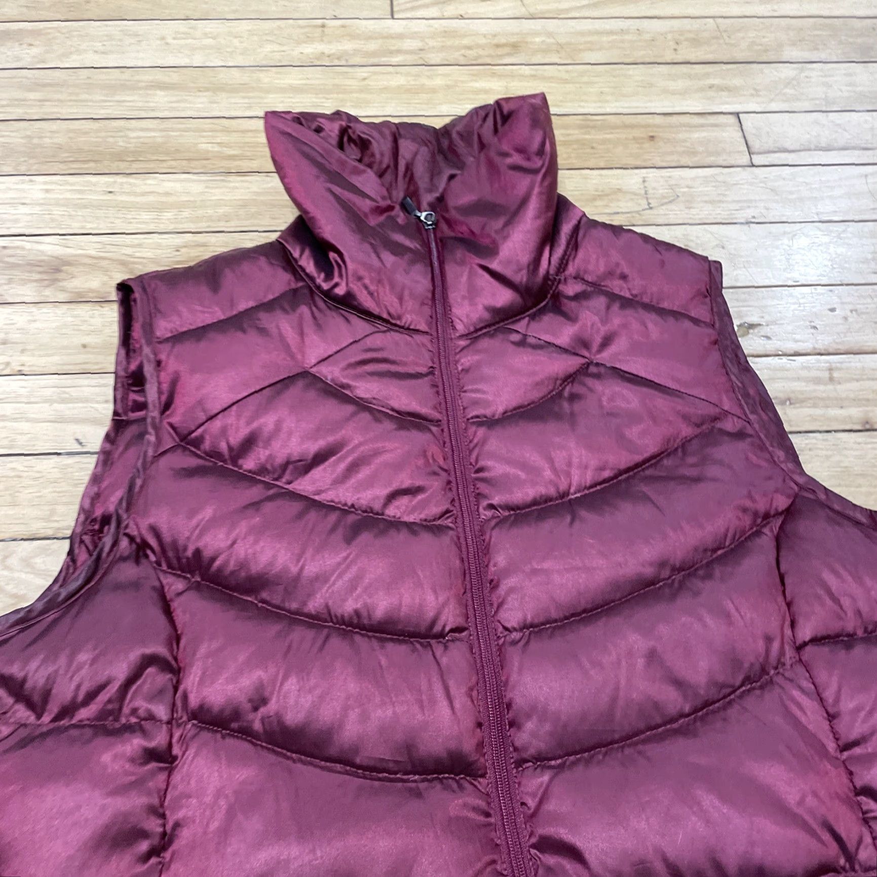 Liz Claiborne LIZ CLAIBORNE SPORT Down Puffer Vest Womens L Red Zip Snap Pockets Lightweight Casual Outdoor Holiday Runtime: Down Size L / US 10 / IT 46 - 5 Thumbnail