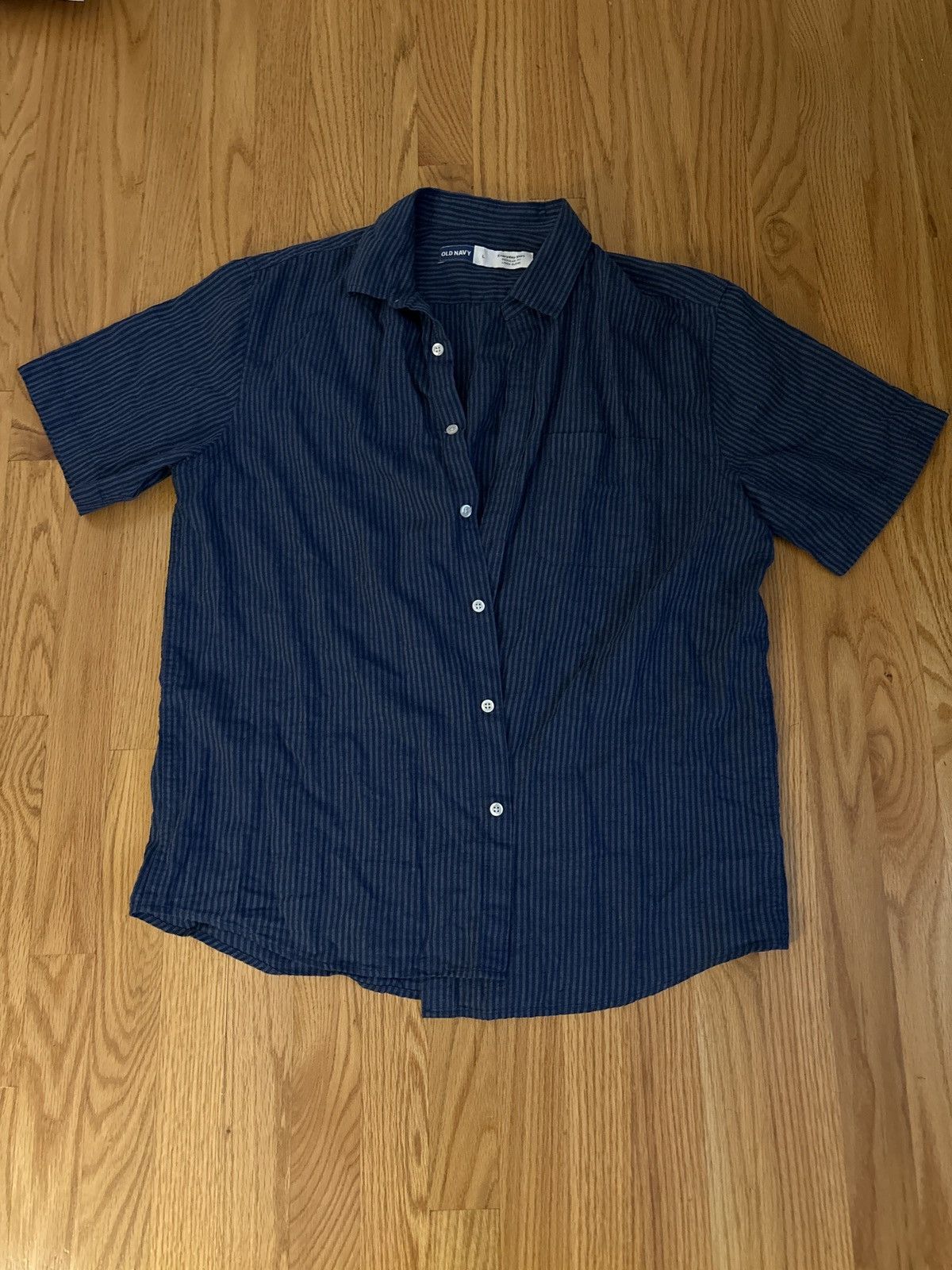Old Navy Linen Blend Button Up Size US L / EU 52-54 / 3 - 1 Thumbnail