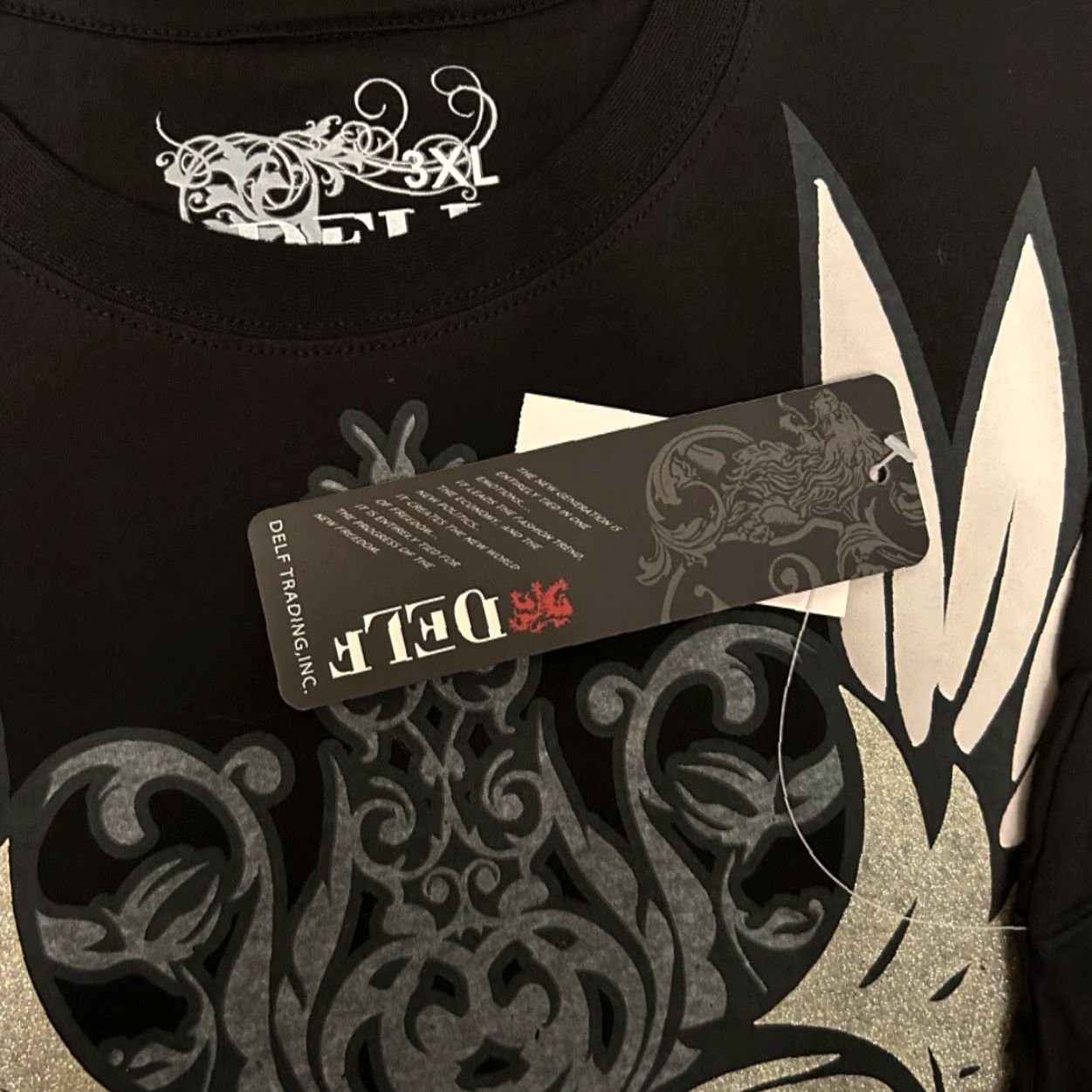 Doublet VINTAGE Delf T-Shirt Double-Sided Wings Grunge Punk Y2K 3XL NWT Mens Black Shirt Size US XXL / EU 58 / 5 - 3 Thumbnail