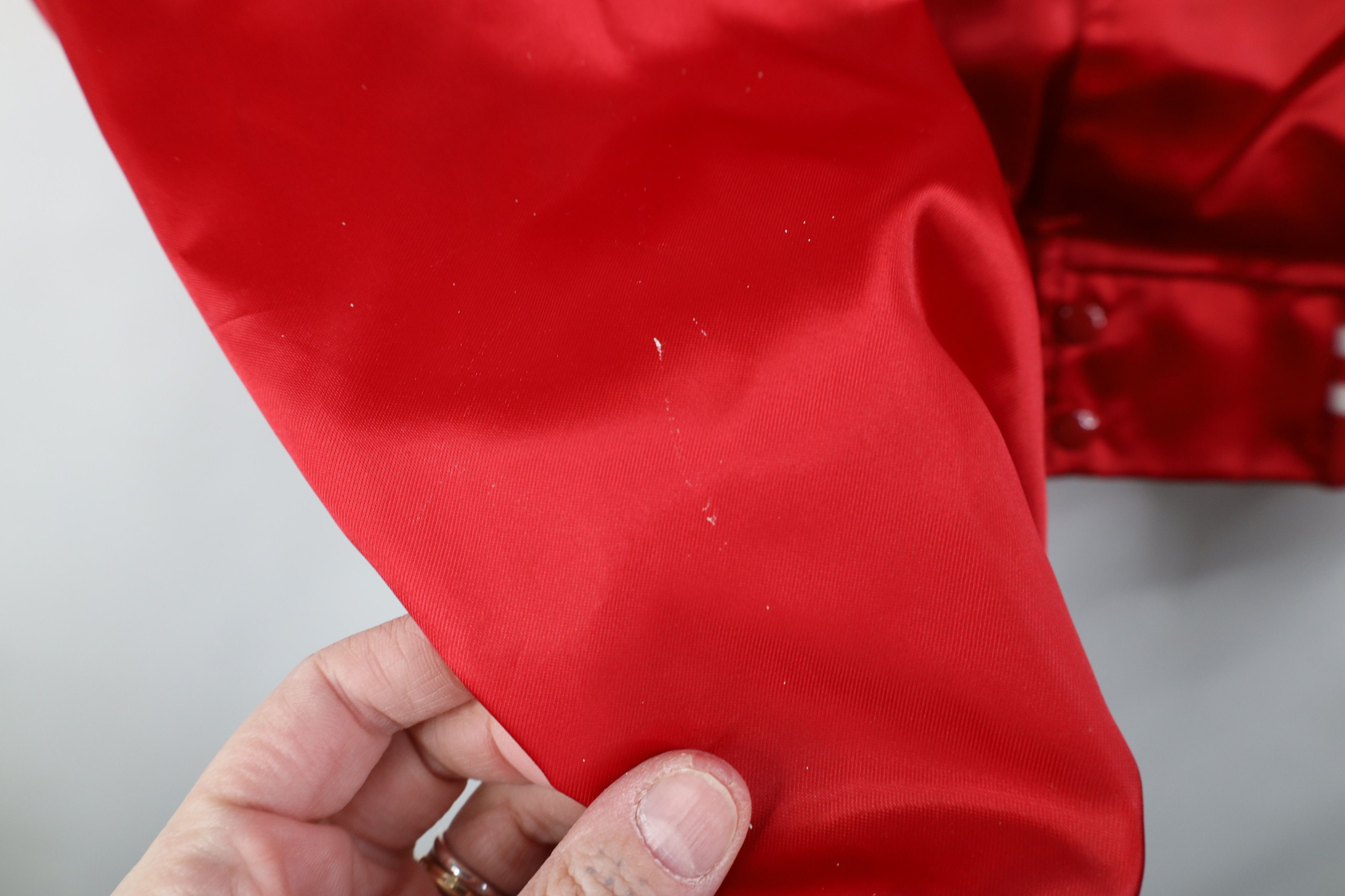 Vintage Vintage 80s Tupperware Star Lite Satin Bomber Jacket Red USA Size US XL / EU 56 / 4 - 6 Thumbnail