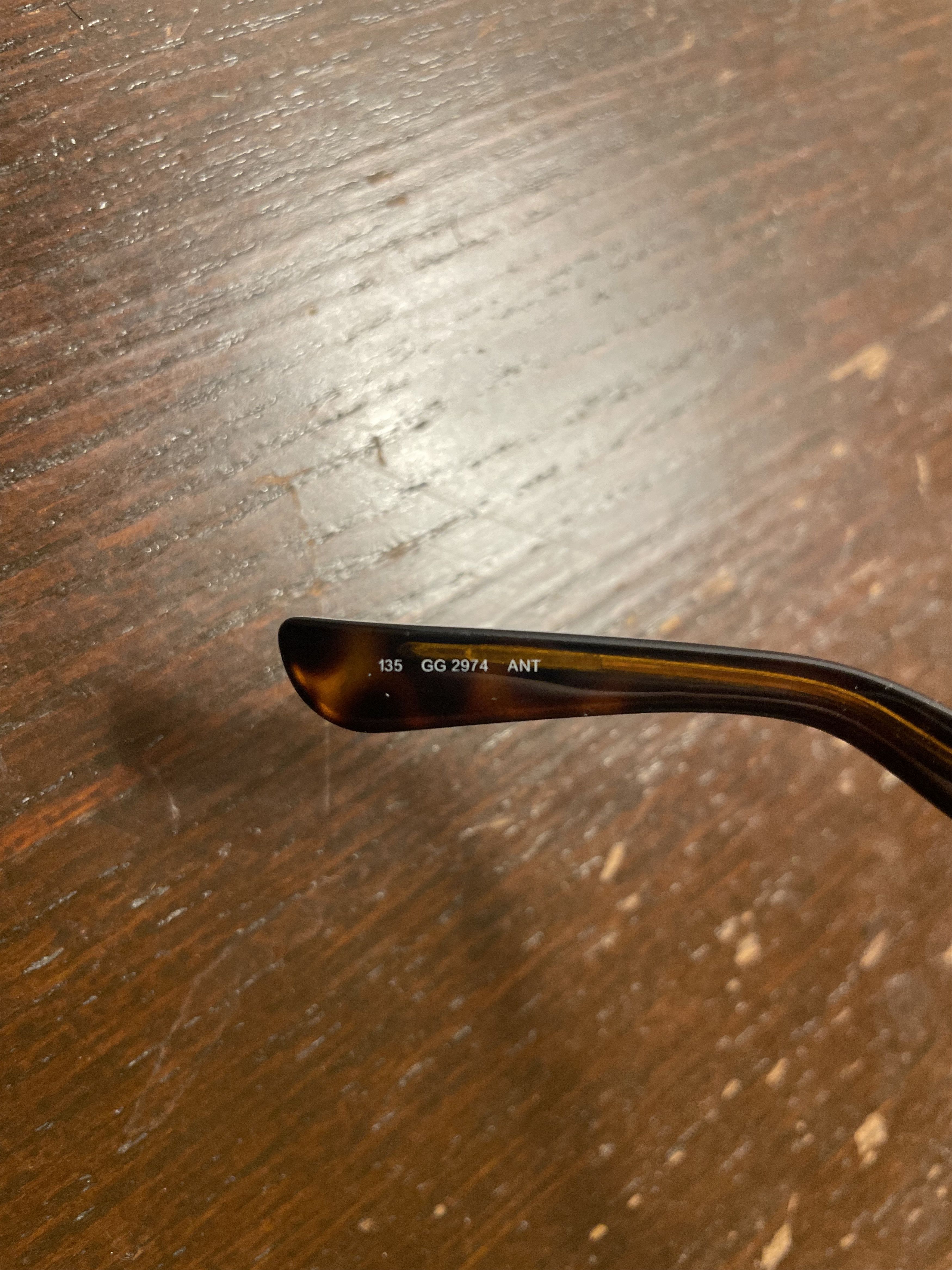 Gucci Gucci 00s Havana Thin Rectangular Monogram Glasses Size ONE SIZE - 4 Thumbnail