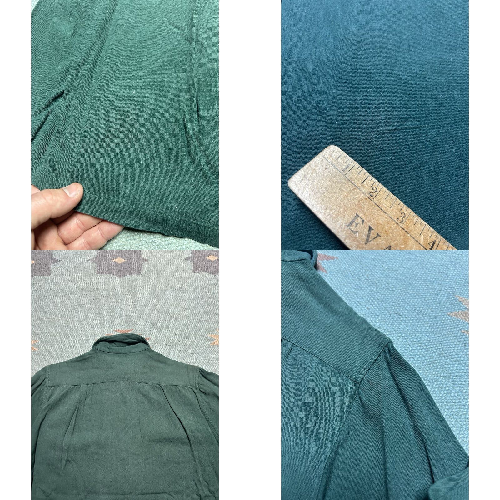 Vintage VINTAGE 1940s rayon gabardine button shirt forest green long sleeve men’s medium Size US M / EU 48-50 / 2 - 9 Thumbnail