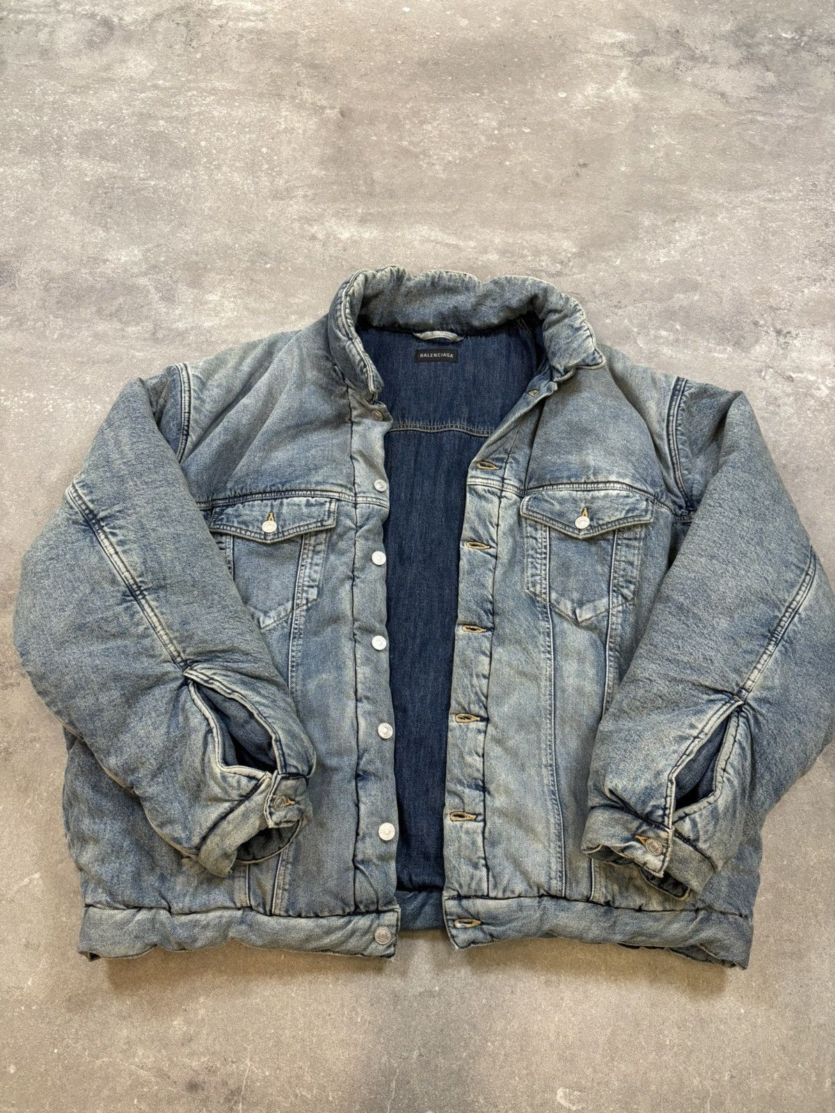 Balenciaga KANYE WEST Balenciaga Padded Denim Jacket Size US M / EU 48-50 / 2 - 2 Thumbnail