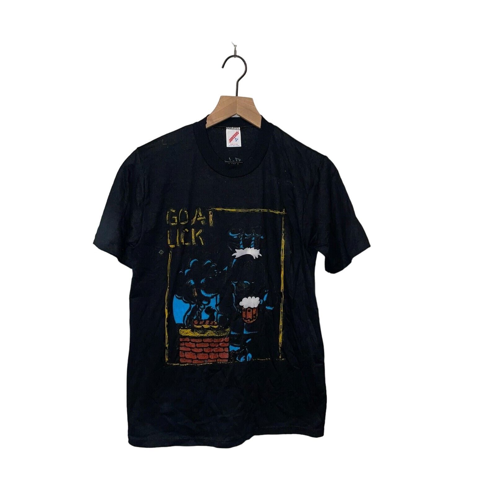 Jerzees Vintage Beer Shirt Goat Lick Lake Tahoe Test Print Tee 90s M Size US M / EU 48-50 / 2 - 1 Thumbnail