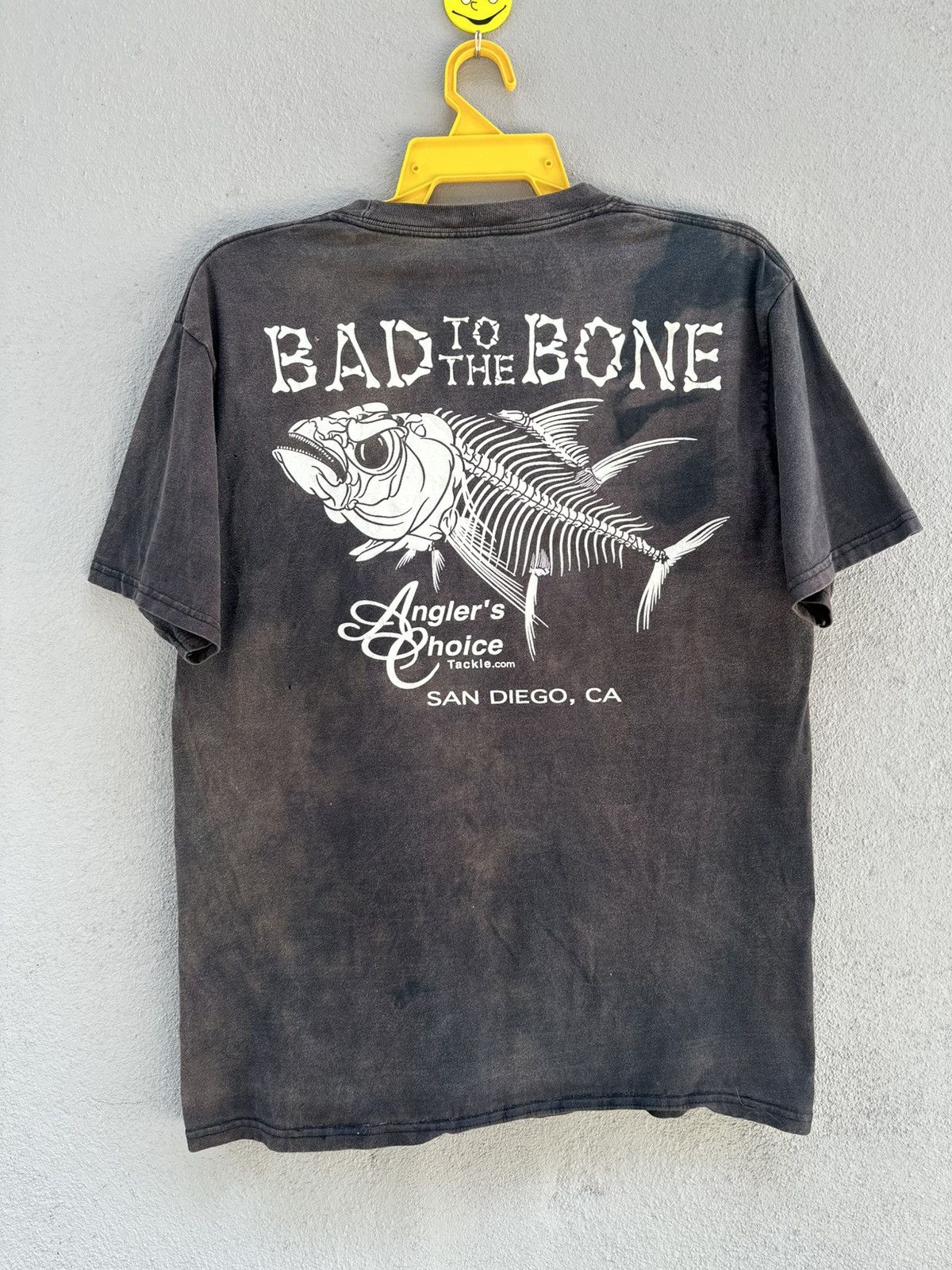 Hanes Thrashed Vintage Bad To The Bone Pocket Sun Faded Grunge Tee Size US M / EU 48-50 / 2 - 1 Thumbnail