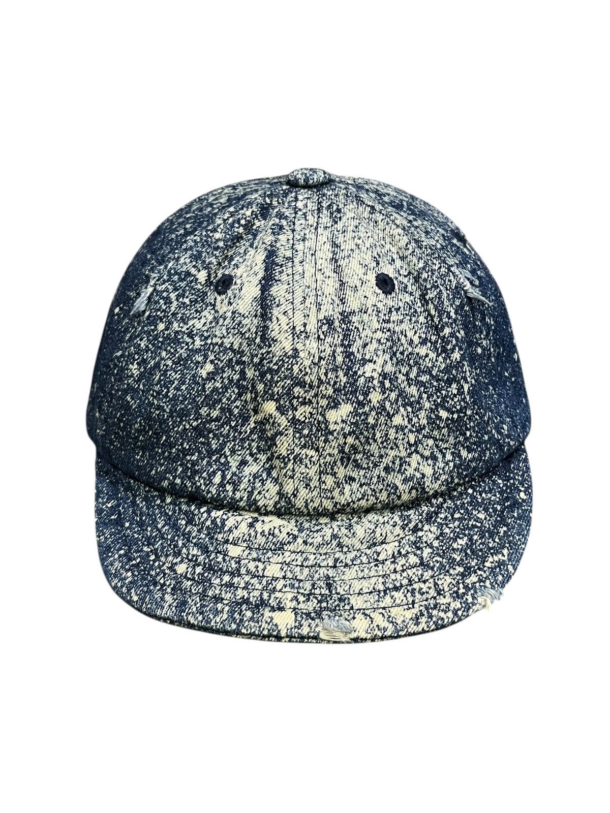 Indigo Grunge Art Spilled Paint Indigo Short Brim Hat Kapital Style Size ONE SIZE - 7 Thumbnail