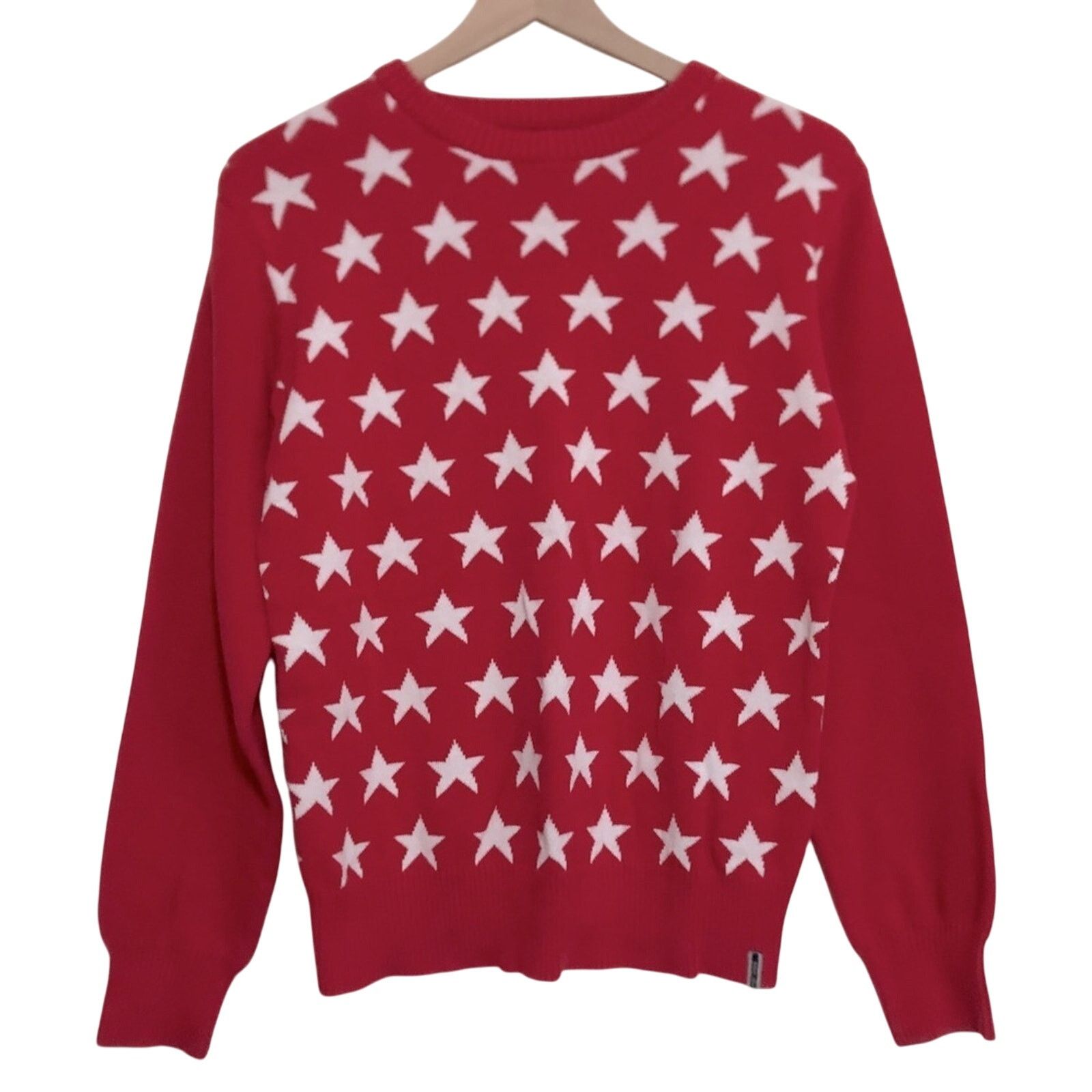 Other Poco Loco Star Knit Cotton Red White Pullover Sweater Size M / US 6-8 / IT 42-44 - 1 Thumbnail