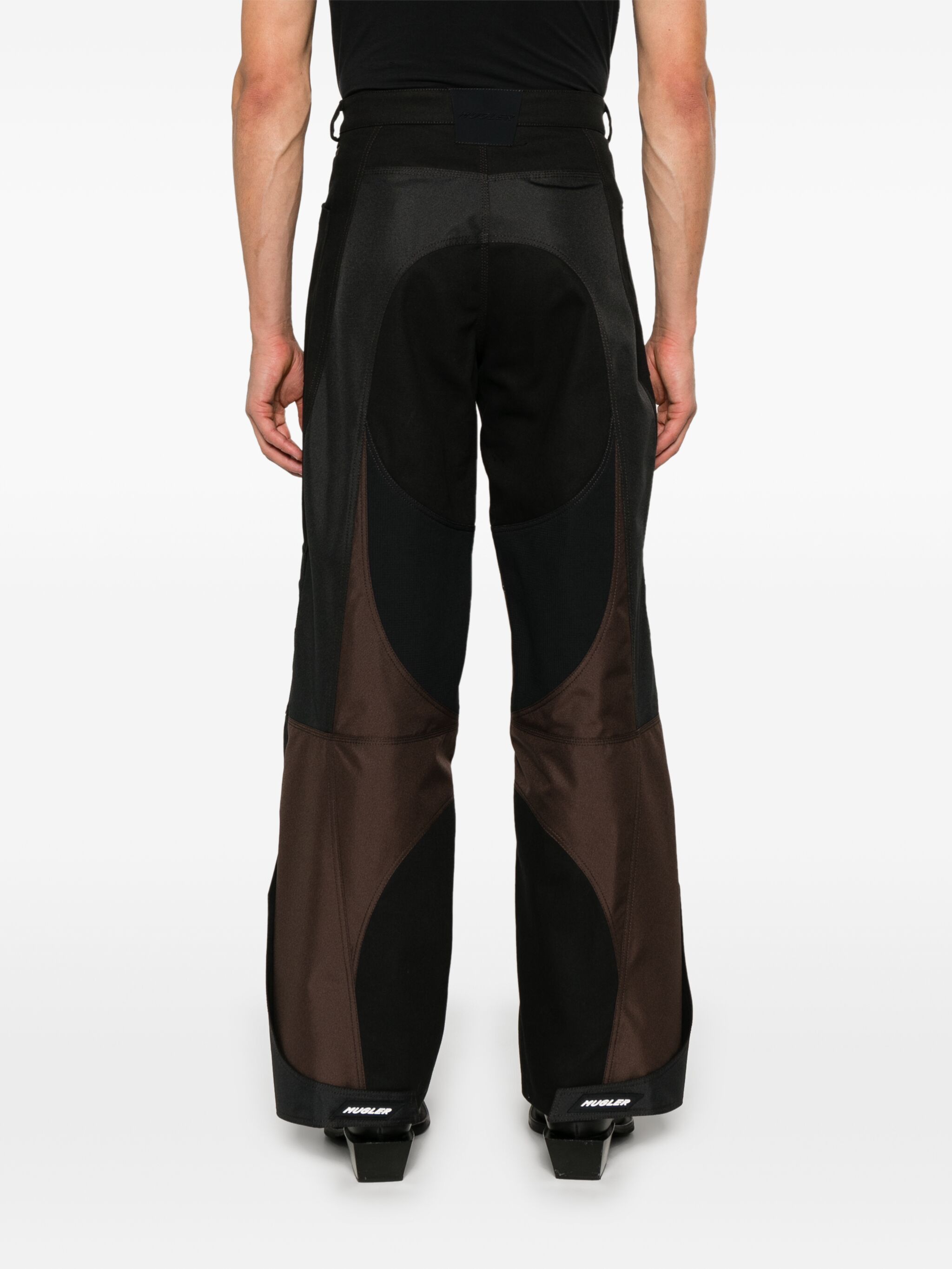 Mugler o1s22i1n1124 Patchwork Cargo Pant in Black & Brown Size US 30 / EU 46 - 4 Thumbnail