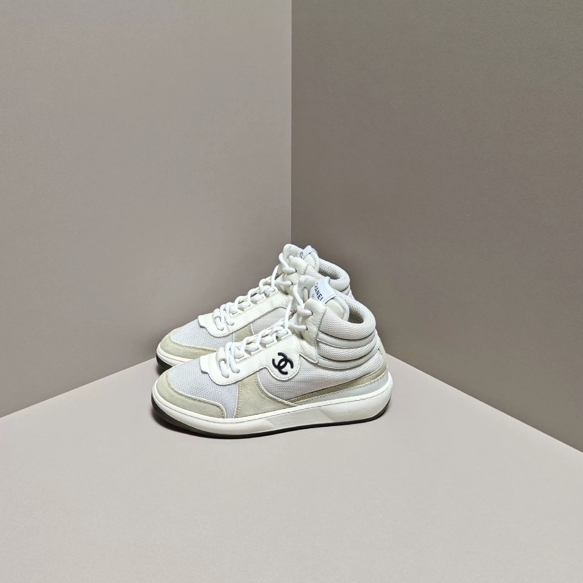 Chanel Chanel Black Hitop Sneakers us_6 Women Size US 6 / IT 36 - 1 Thumbnail