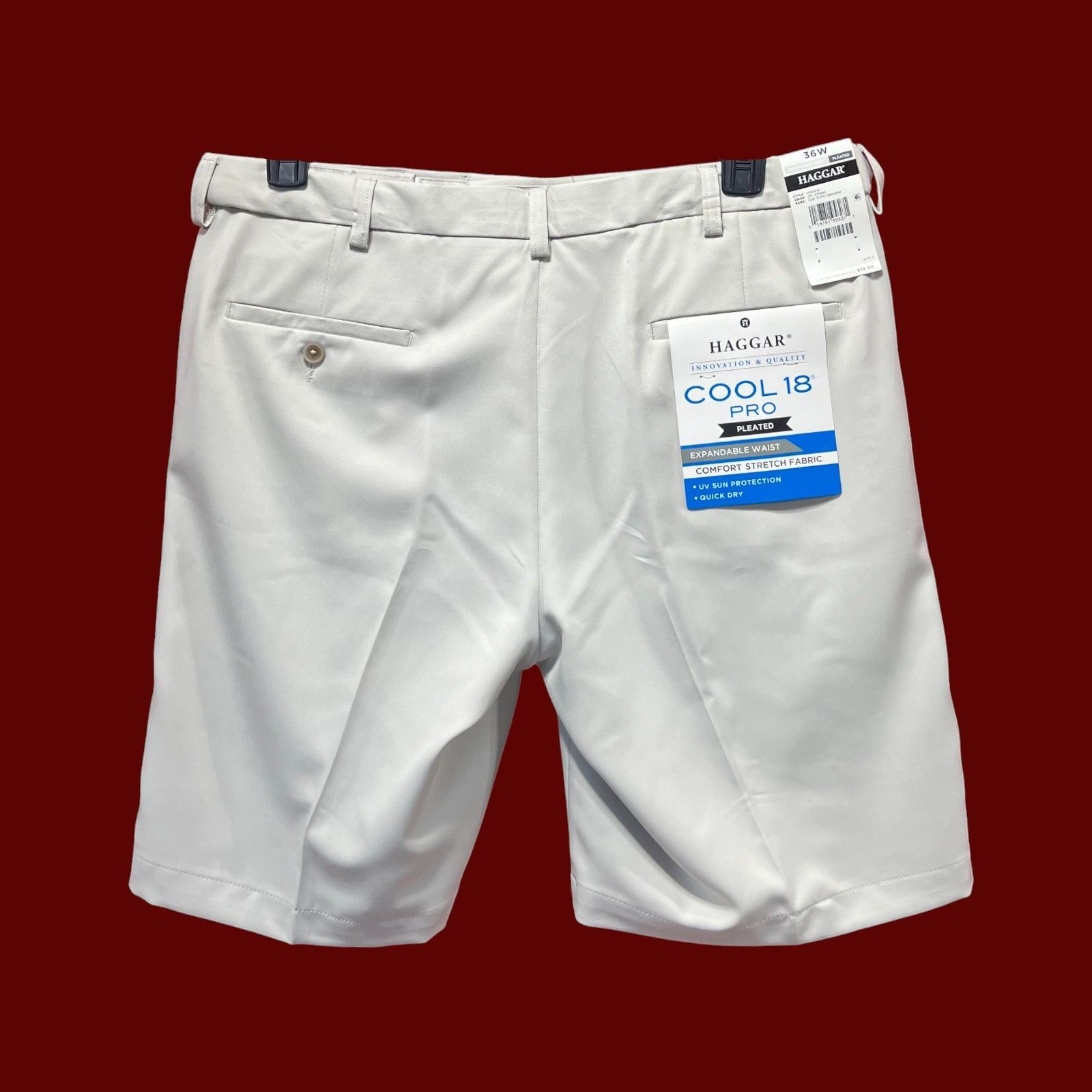 Other Haggar - Cool 18 Pro - Men's Pleat Front Short - Expandible Size US 36 / EU 52 - 4 Thumbnail