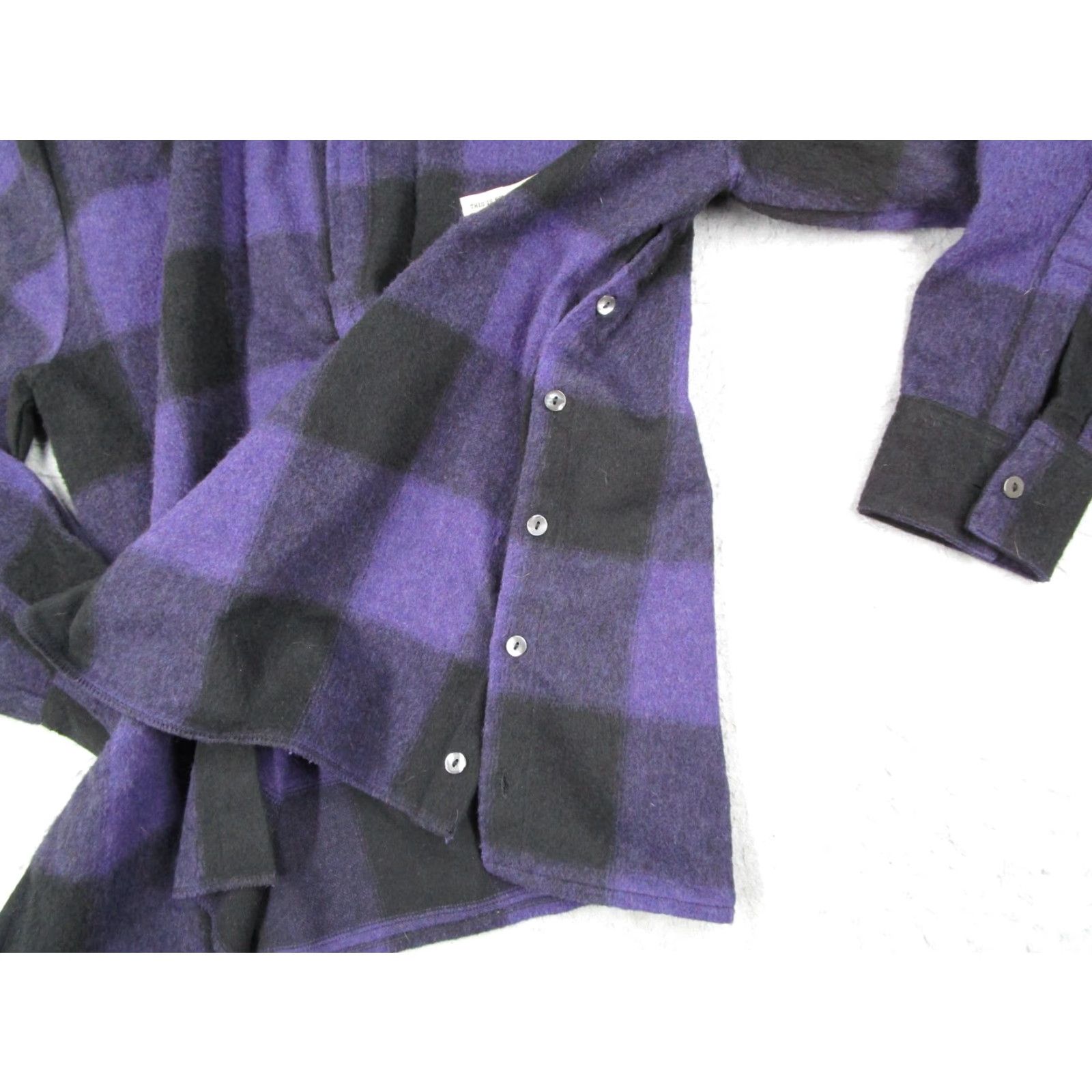 Vintage Corelate Shacket Mens Small Purple Black Plaid Wool Blend Shacket Made Italy Shirt Jacket Casual Fall Winter Buttons Pockets Wool-Blend Size US S / EU 44-46 / 1 - 5 Thumbnail