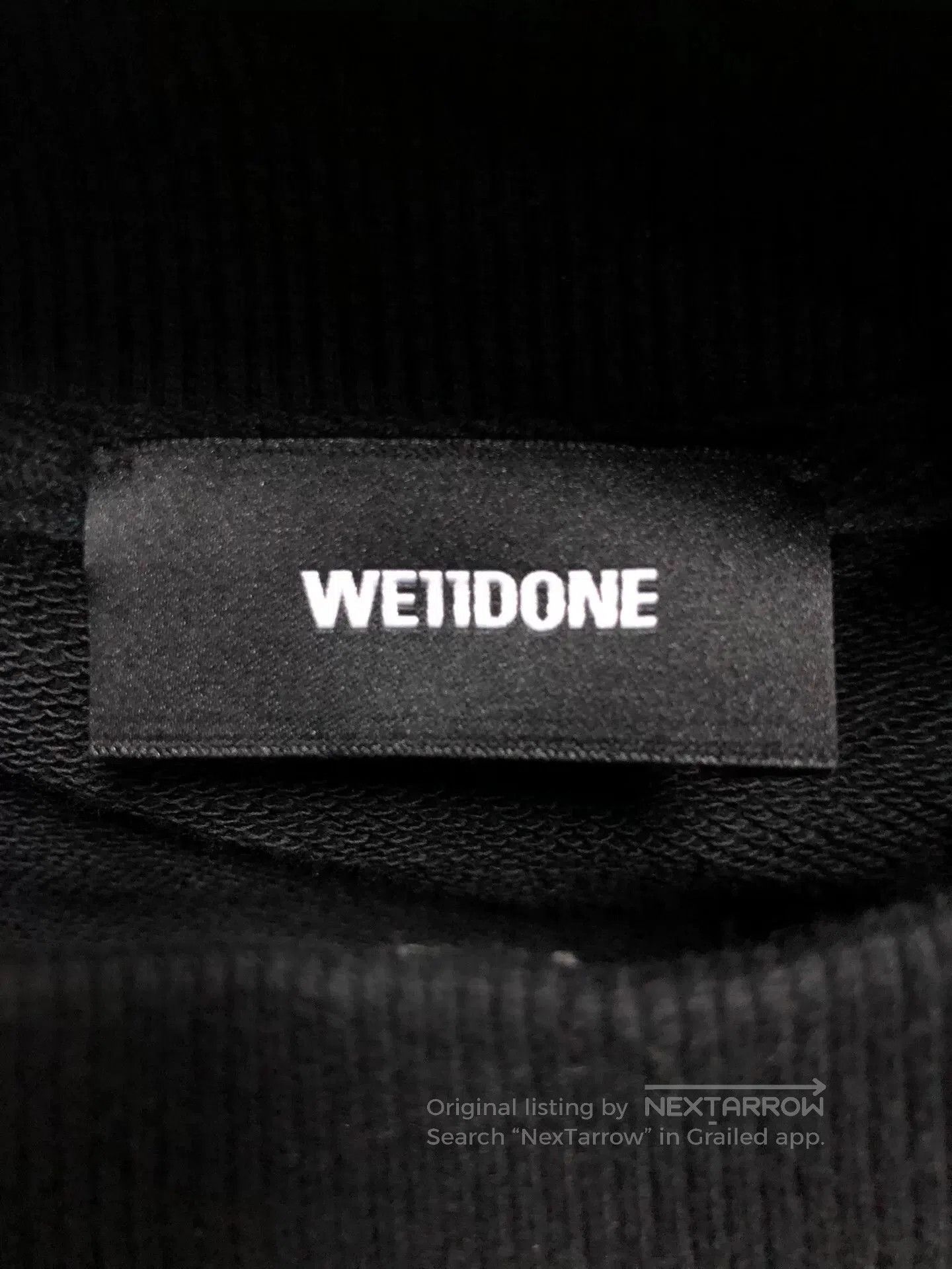 WE11DONE We11done Black Reflective Long Sleeve Sweatshirt. Size US S / EU 44-46 / 1 - 3 Thumbnail