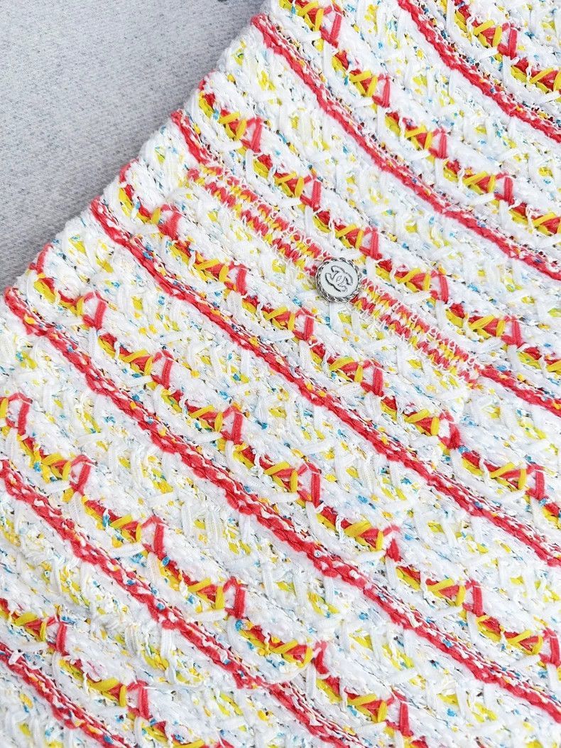 Chanel Chanel 19s Orange White Stripe Knit Dress Size M / US 6-8 / IT 42-44 - 3 Thumbnail