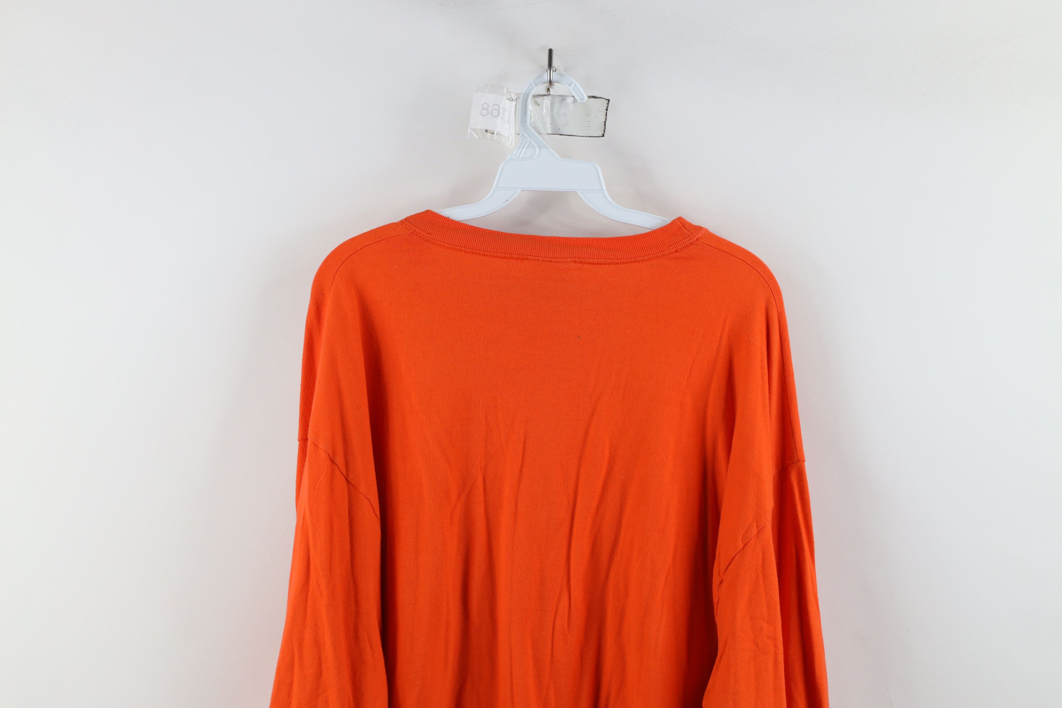 Hanes × Vintage Vintage 90s Hanes Beefy Long Sleeve T-Shirt Orange Cotton Size US XL / EU 56 / 4 - 12 Thumbnail