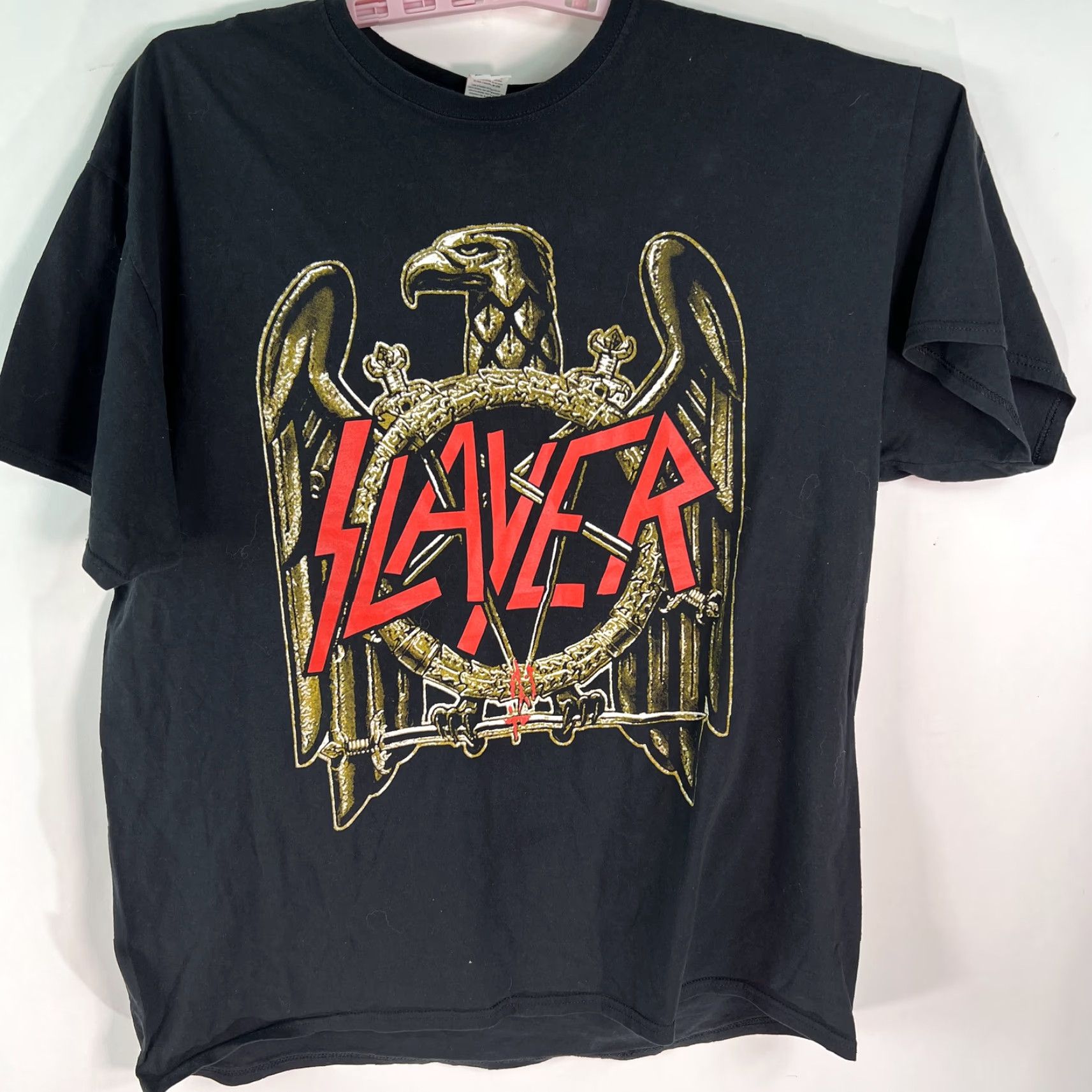 Fruit Of The Loom VINTAGE Slayer Eagle Fruit of the Loom Mens Short Sleeve T Shirt XL Black Crew Neck Graphic 100% Cotton Mens Size US XL / EU 56 / 4 - 2 Thumbnail