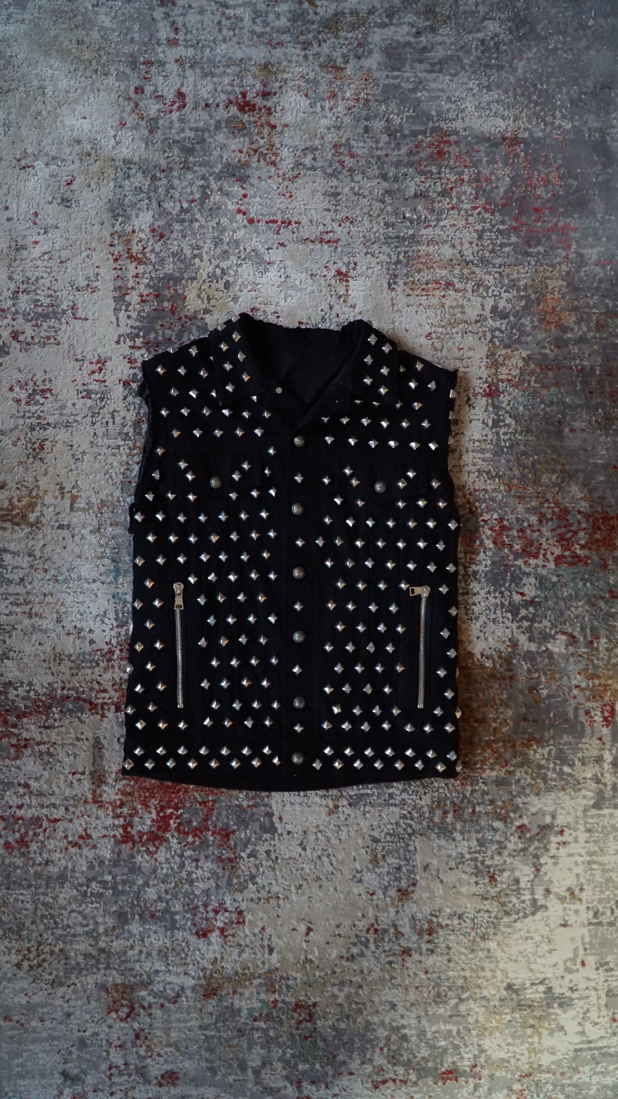 Balmain Balmain FW19 Sample Studded Denim Vest Size US M / EU 48-50 / 2 - 1 Thumbnail