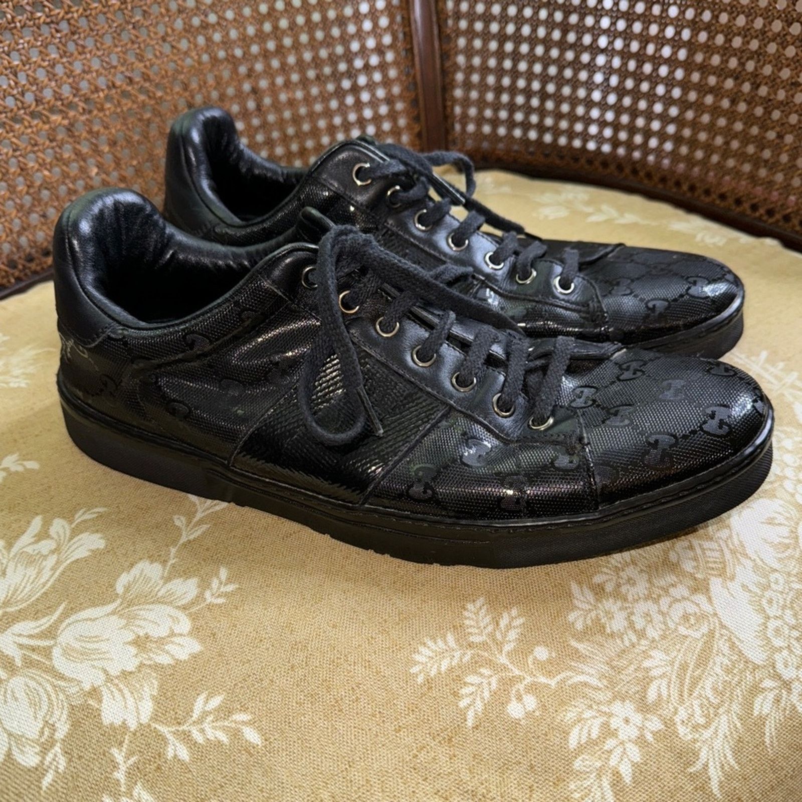 Gucci Gucci Men’s GG Guccissima Low Sneakers Size US 9 / EU 42 - 1 Thumbnail