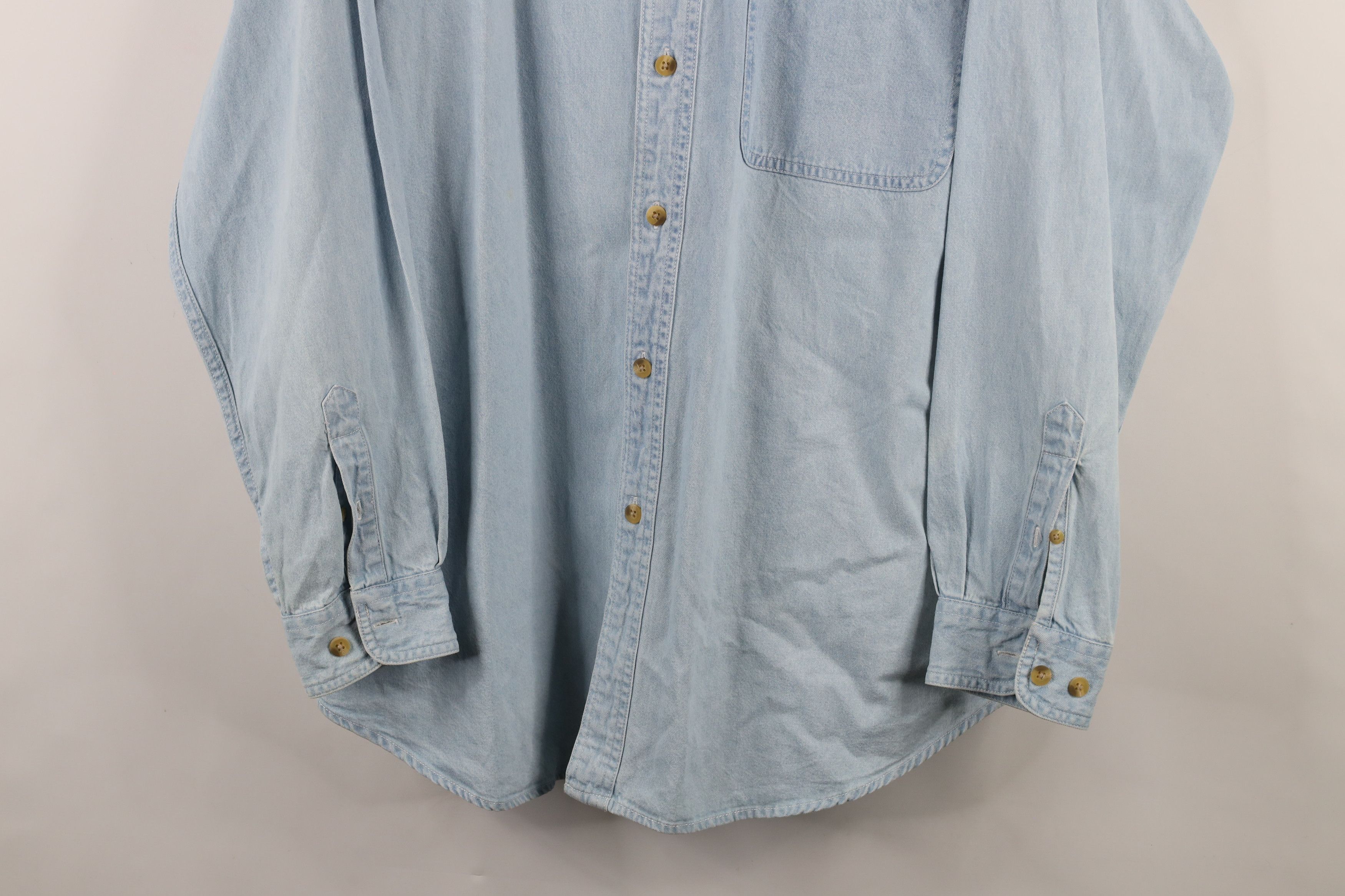 Vintage Vintage 90s Ohio State University Denim Jean Button Shirt Size US L / EU 52-54 / 3 - 3 Thumbnail