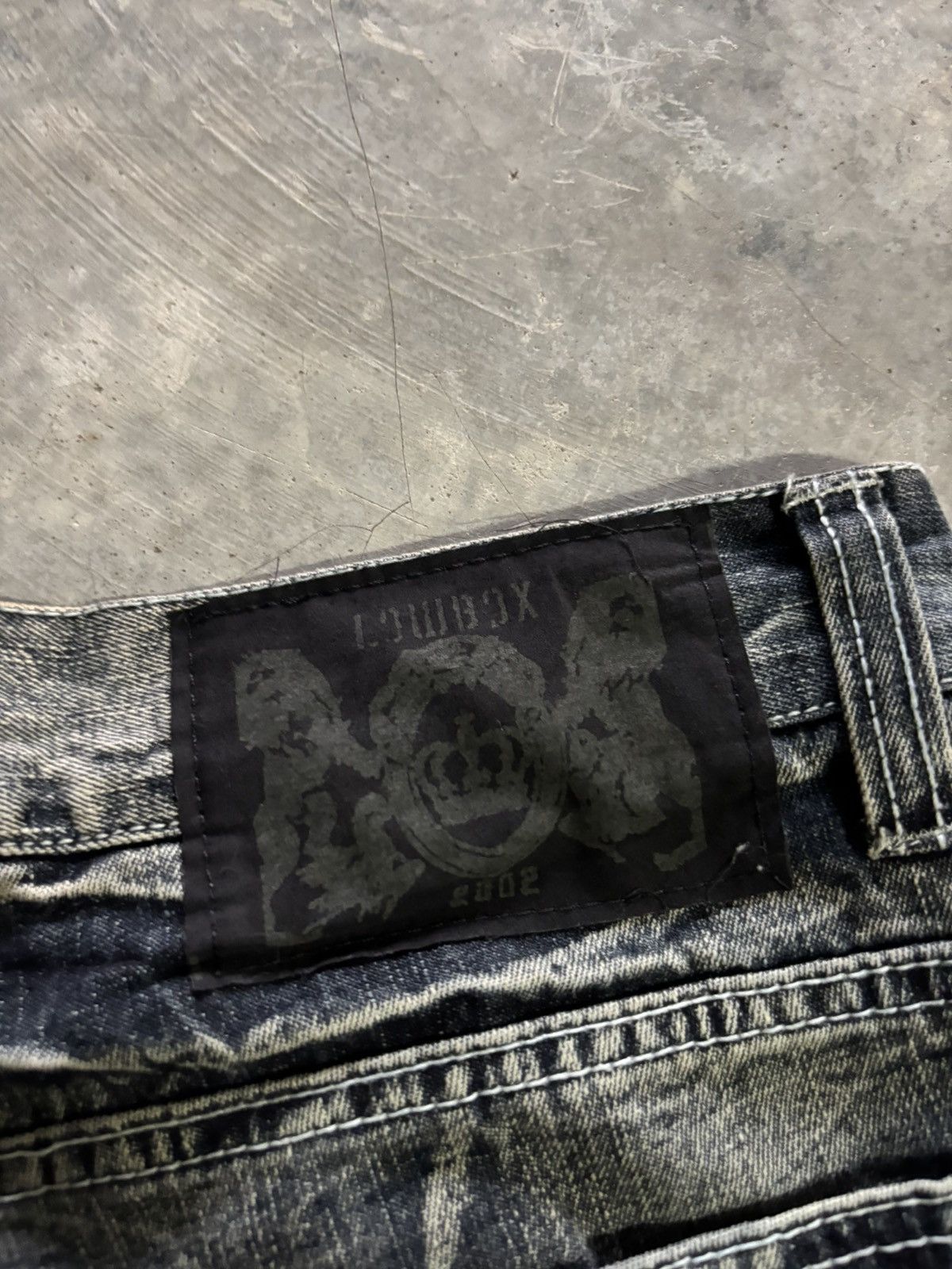 Hysteric Glamour DISTRESSED LOWBOX WHISKERED WASH JAPANESE DENIM SLIM GRUNGE Size US 31 - 17 Thumbnail
