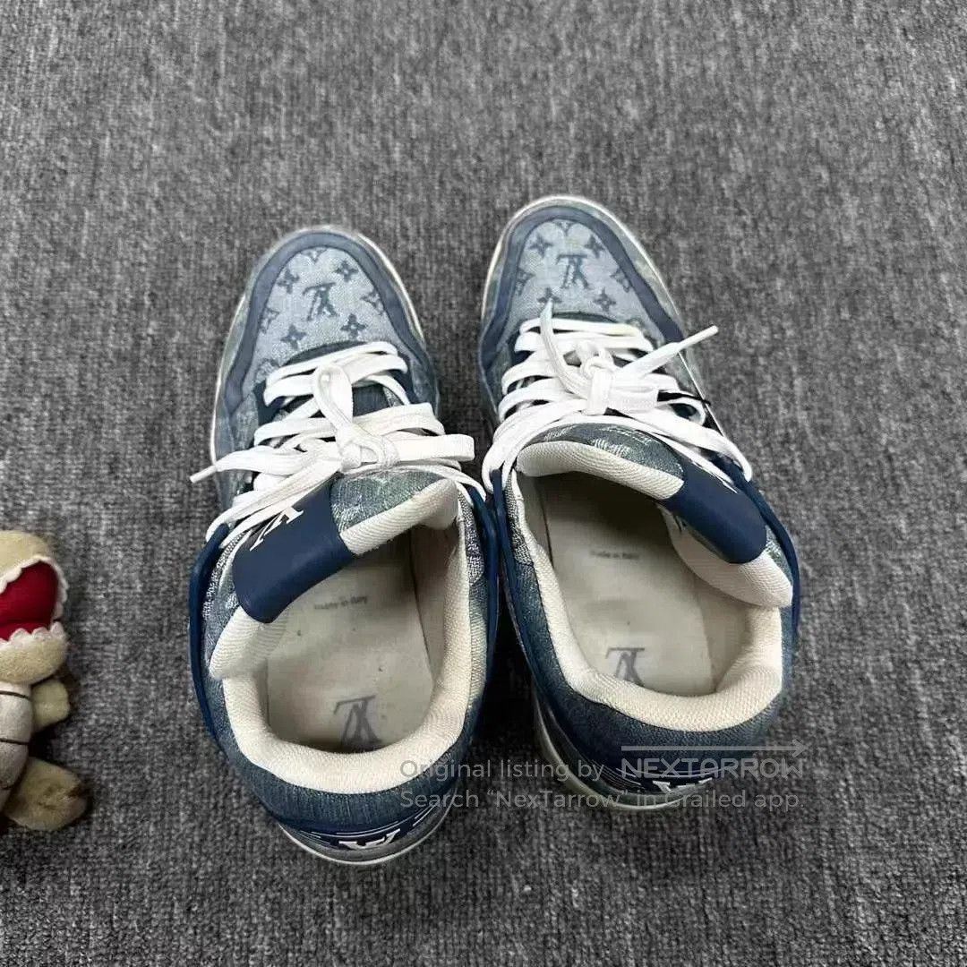 Louis Vuitton Blue Low-Top Sneakers with Pattern. Size US 9.5 / EU 42-43 - 5 Thumbnail