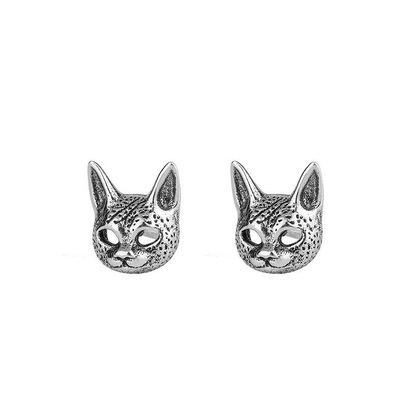 Jewelry Cat Retro Earrings One Pairs Chrome Jewelry Size ONE SIZE - 5 Thumbnail