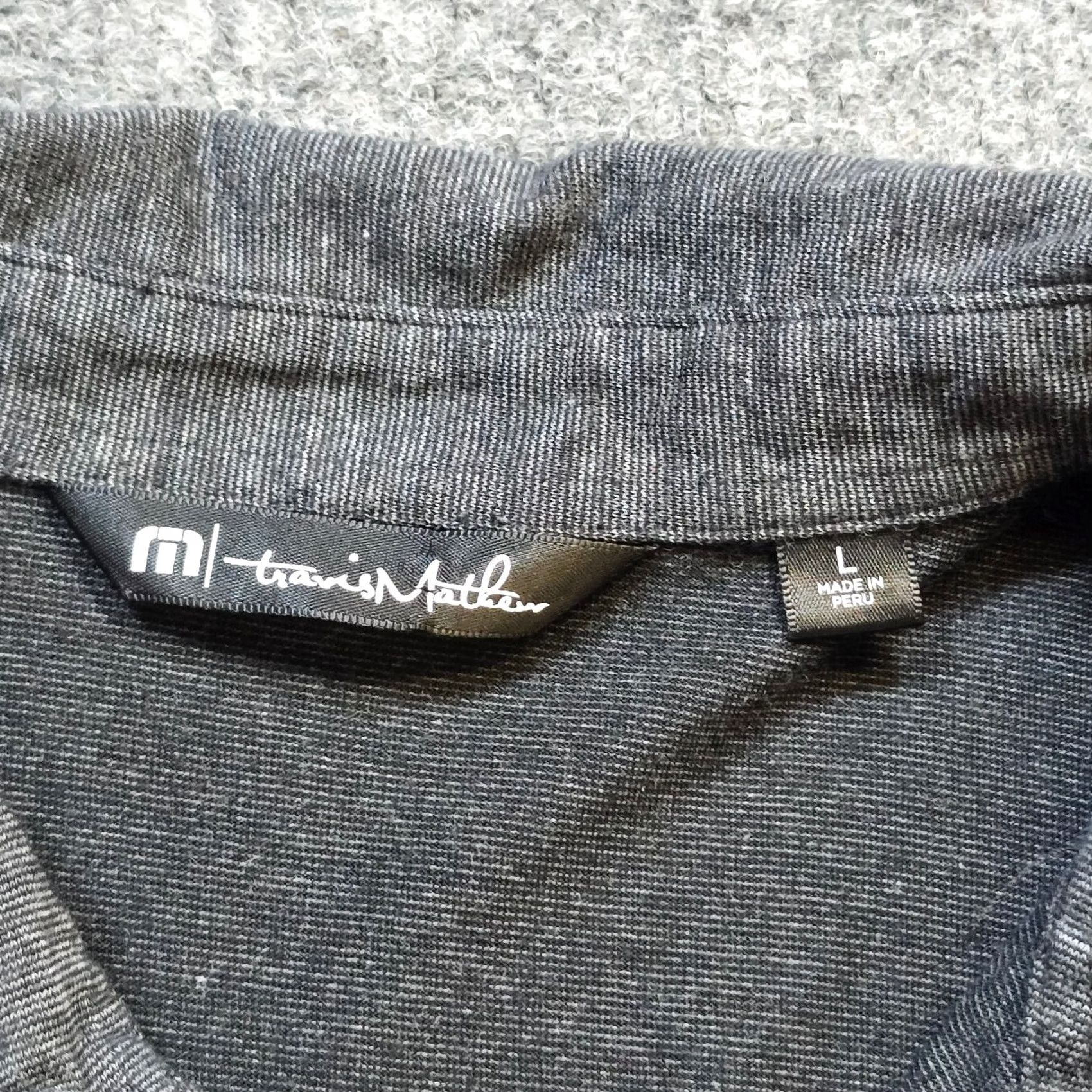 TravisMathew Travis Mathew Shirt Mens Large Gray Solid Short Sleeve Performance Golf Polo Size US L / EU 52-54 / 3 - 3 Thumbnail
