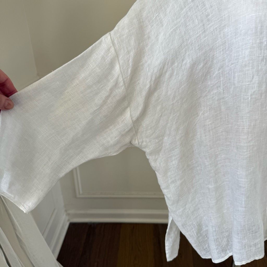 Other Talbots White 100% Linen Top Single Button 6 Petite Size M / US 6-8 / IT 42-44 - 3 Thumbnail