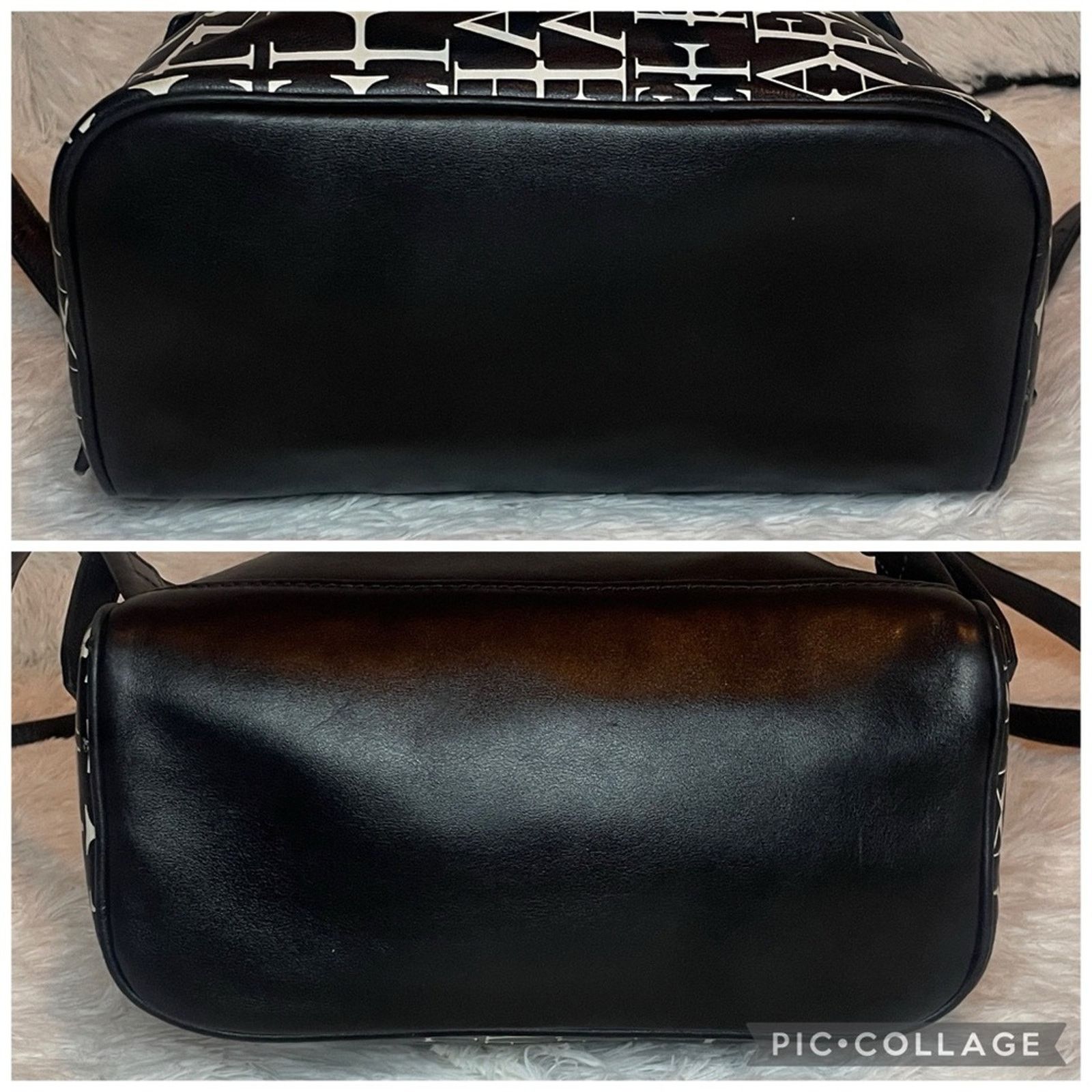 Michael Kors Michael Kors Rhea Zip Medium Leather Backpack Black White Size ONE SIZE - 9 Thumbnail