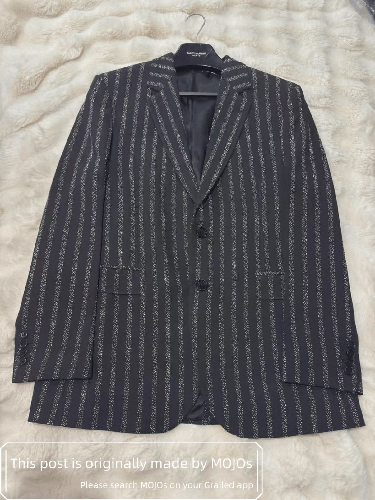 Celine Sz 46 Celine Crystal Stripe Blazer Jacket mojos132426 Size US S / EU 44-46 / 1 - 1 Thumbnail