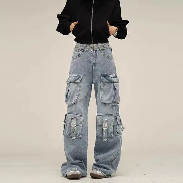 Japanese Brand VIBE vintage multi-pocket wash design work jeans Size US 30 / EU 46 - 4 Thumbnail
