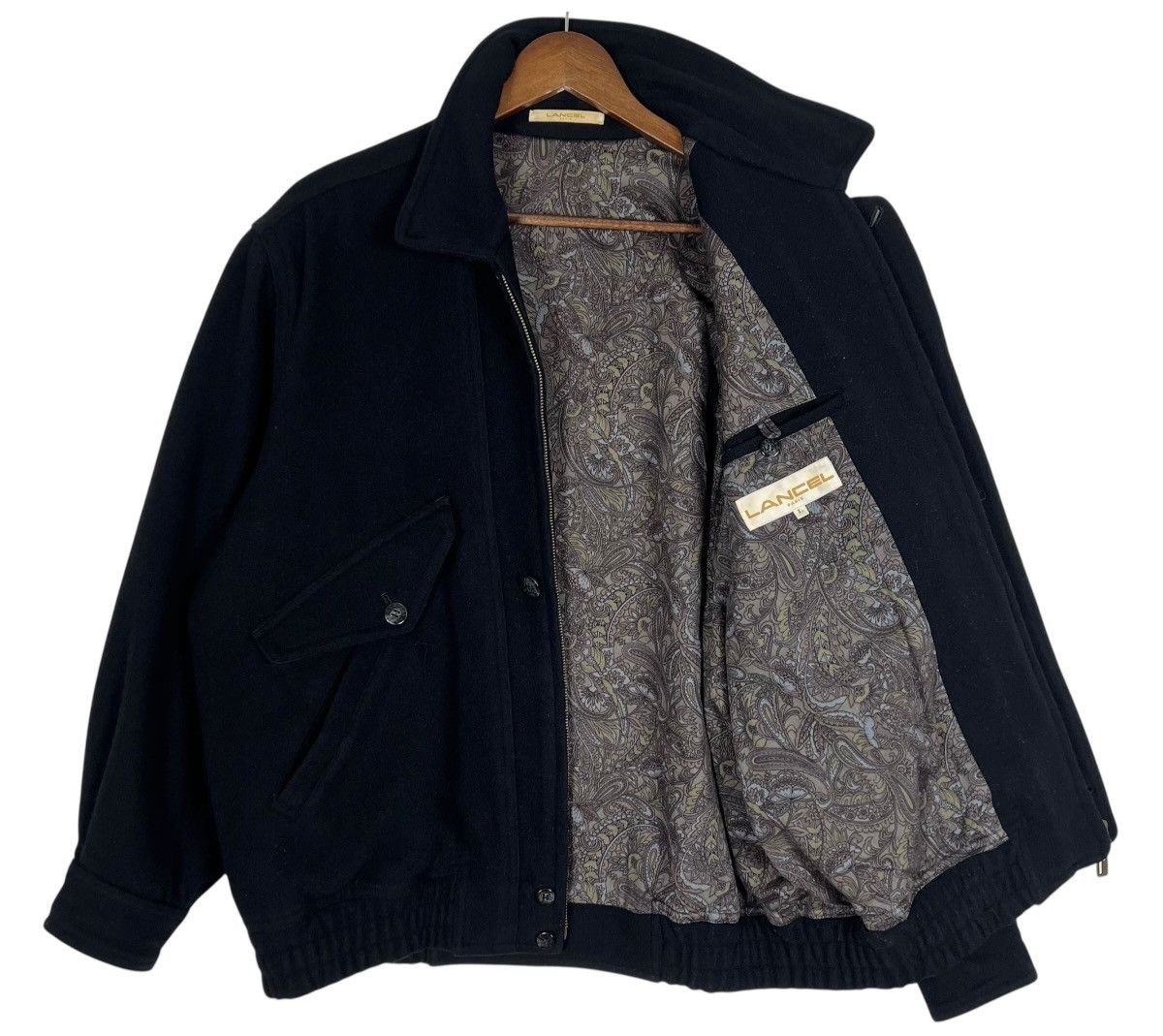 Lancel 80s Vintage Lancel Paris Wool Jacket Size US L / EU 52-54 / 3 - 3 Thumbnail