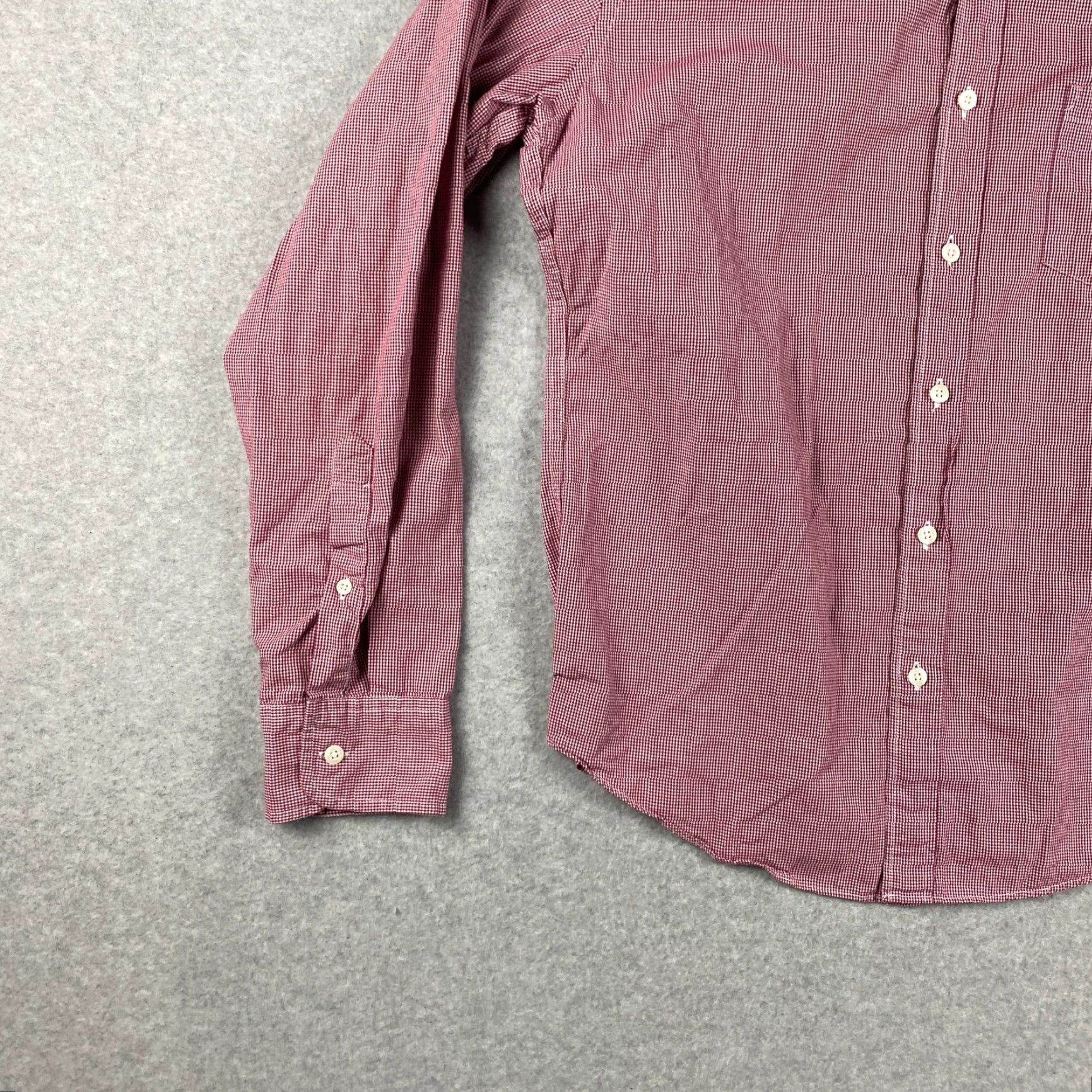 J.Crew J.CREW Shirt Mens L Red Slim Fit Check Button-Down Collar Long Sleeve Knit Size US L / EU 52-54 / 3 - 3 Thumbnail