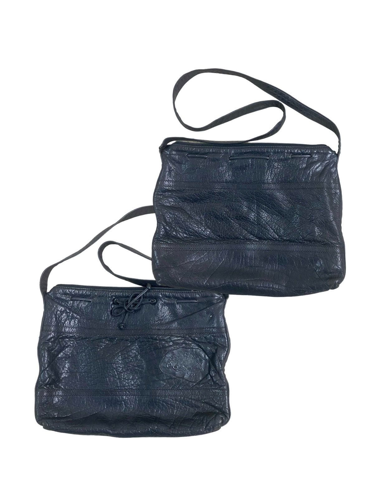 Vintage Vintage Black Carlos Felchi Leather Sling Bag Size ONE SIZE - 3 Thumbnail