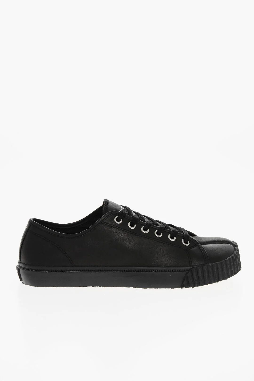 Maison Margiela og1mm0326 Tabi Leather Low-Top Sneakers in Black Size US 8.5 / EU 41-42 - 1 Thumbnail