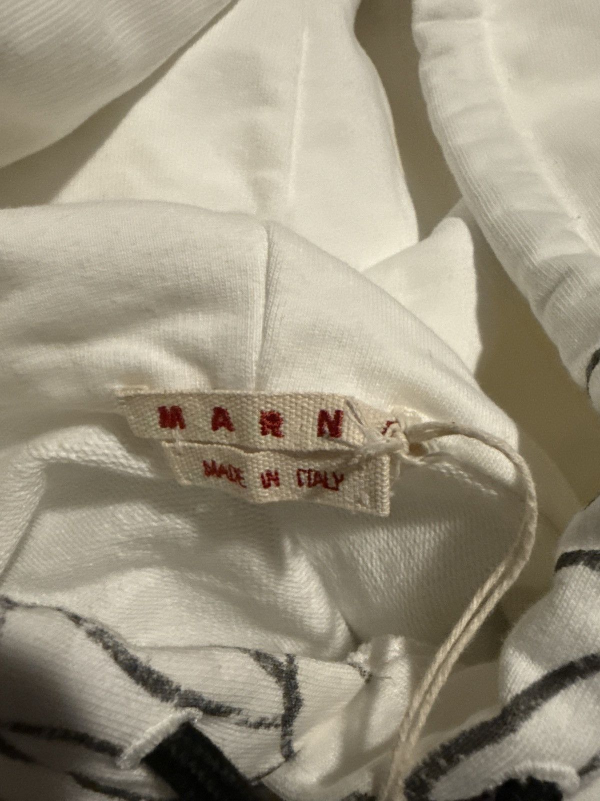 Marni Scribble Motif Hooded Sweatshirt in White Size US M / EU 48-50 / 2 - 6 Thumbnail