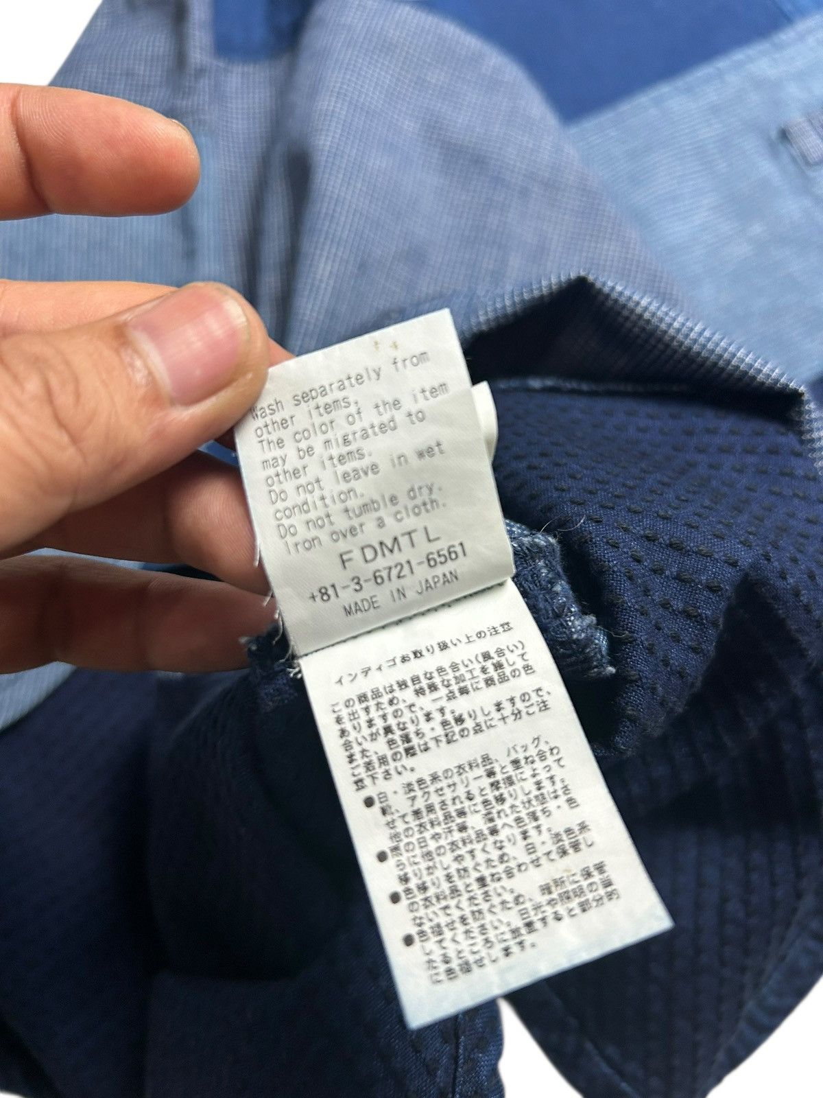 FDMTL FDMTL TOKYO fundamental Pullover Patchwork Shirt Indigo Size US M / EU 48-50 / 2 - 13 Thumbnail