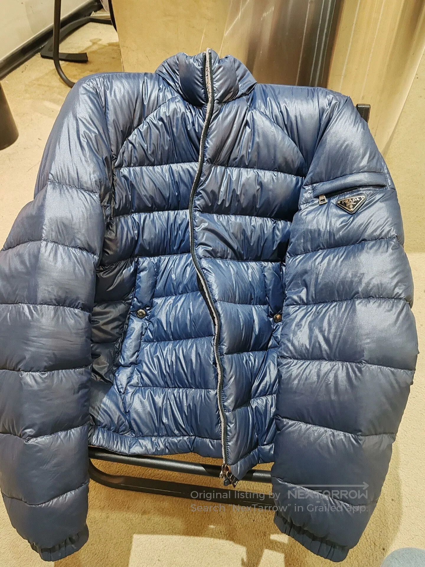 Prada prada men's lightweight down jacket in blue. Size US L / EU 52-54 / 3 - 1 Thumbnail